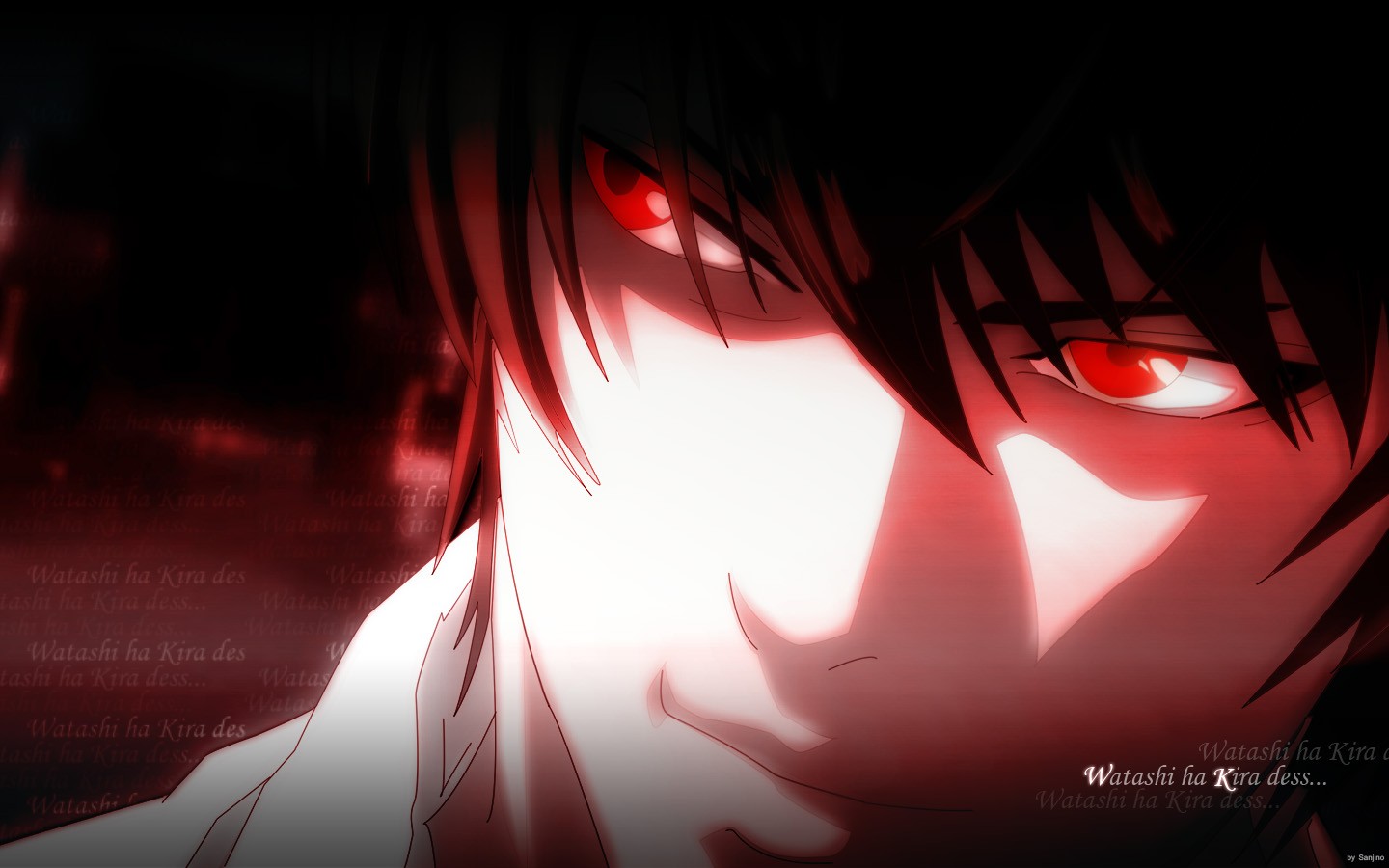 Yagami Light Death Note Anime Boys Red Eyes Anime 1440x900