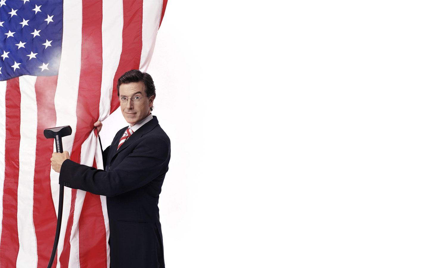 Stephen Colbert American Flag Men White Background Suits 1440x900