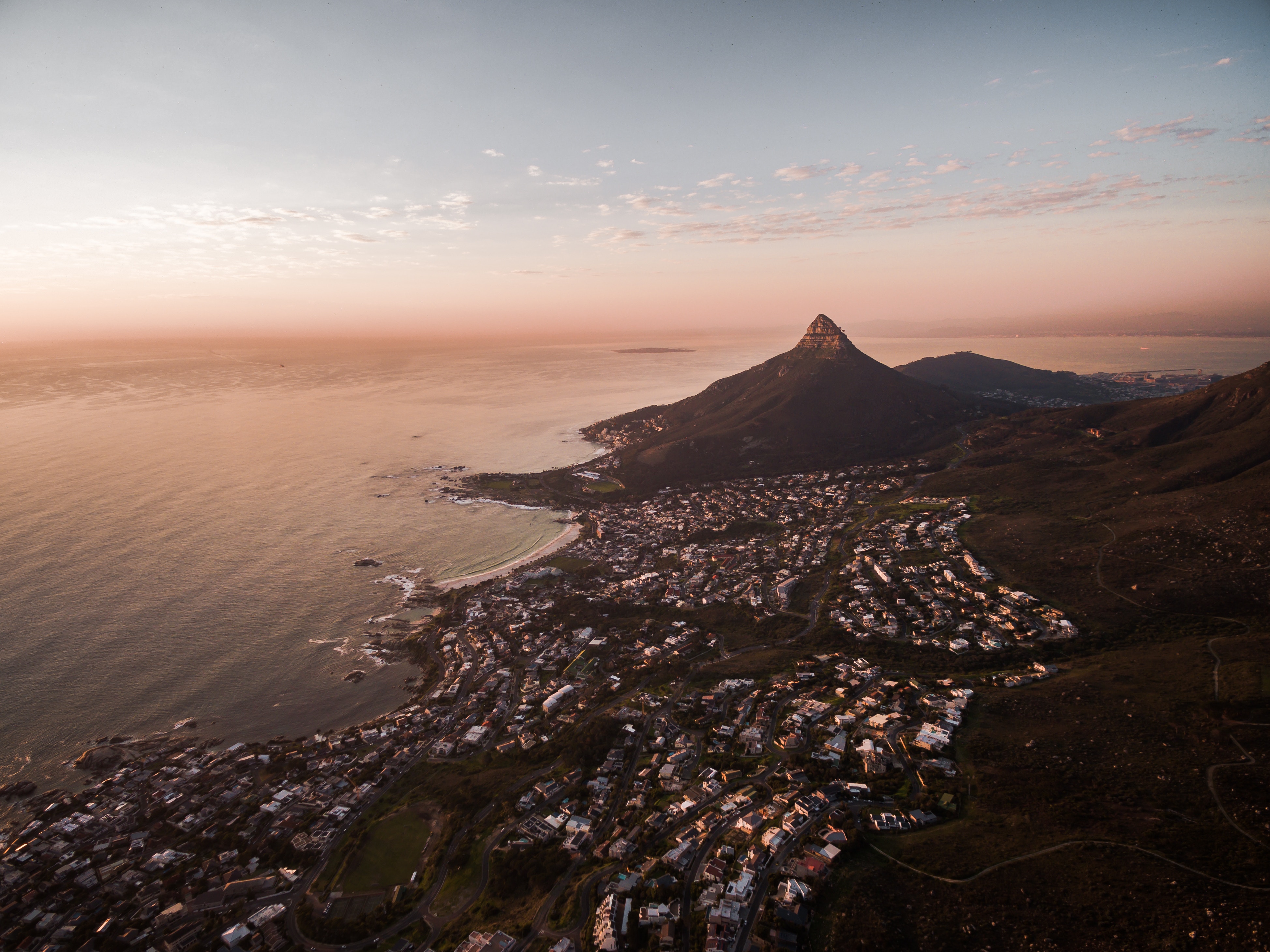 Landscape Cape Town South Africa City Aerial Aerial View Cityscape Mountains Coast 3895x2919