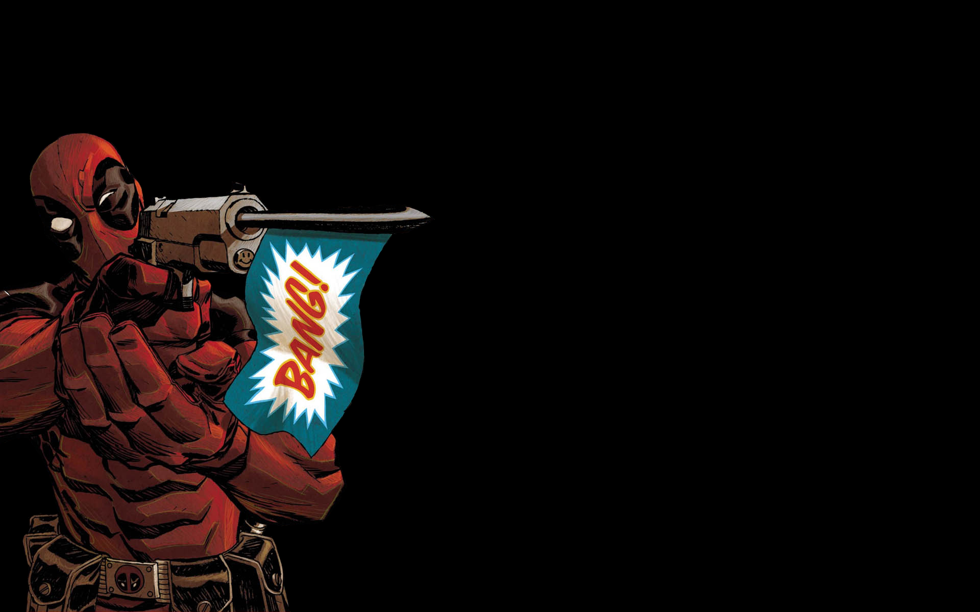 Deadpool Comic Art Antiheroes Simple Background 1920x1200
