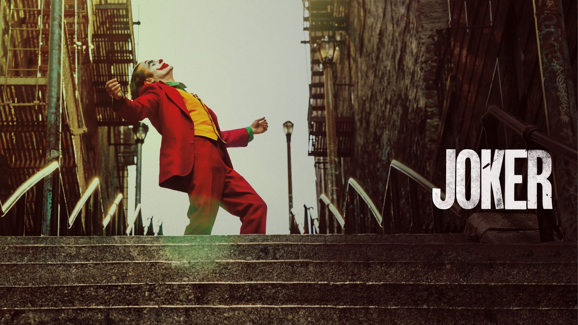 Joker 2019 Movie Joker Joaquin Phoenix Movies Dancing DC Comics Stairs Actor Men 1920x1080