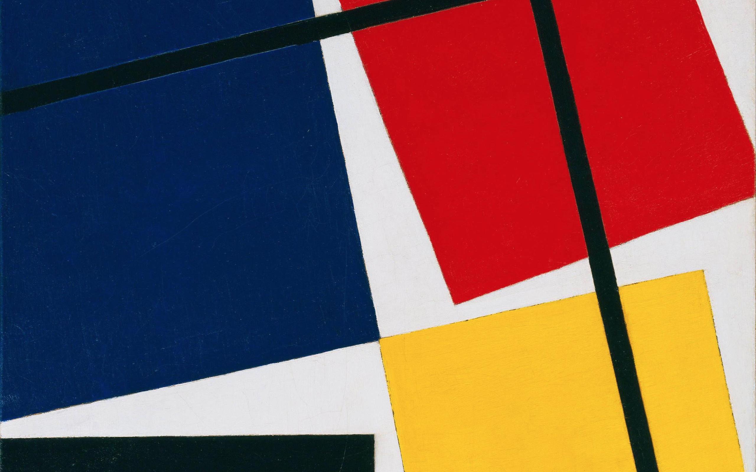 Mondrian Piet Mondrian Texture Colorful Abstract Red Blue 2560x1600