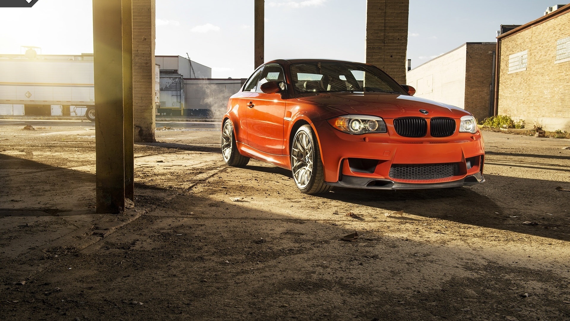 BMW Orange Cars Sunlight Building Sky BMW 1 1920x1080