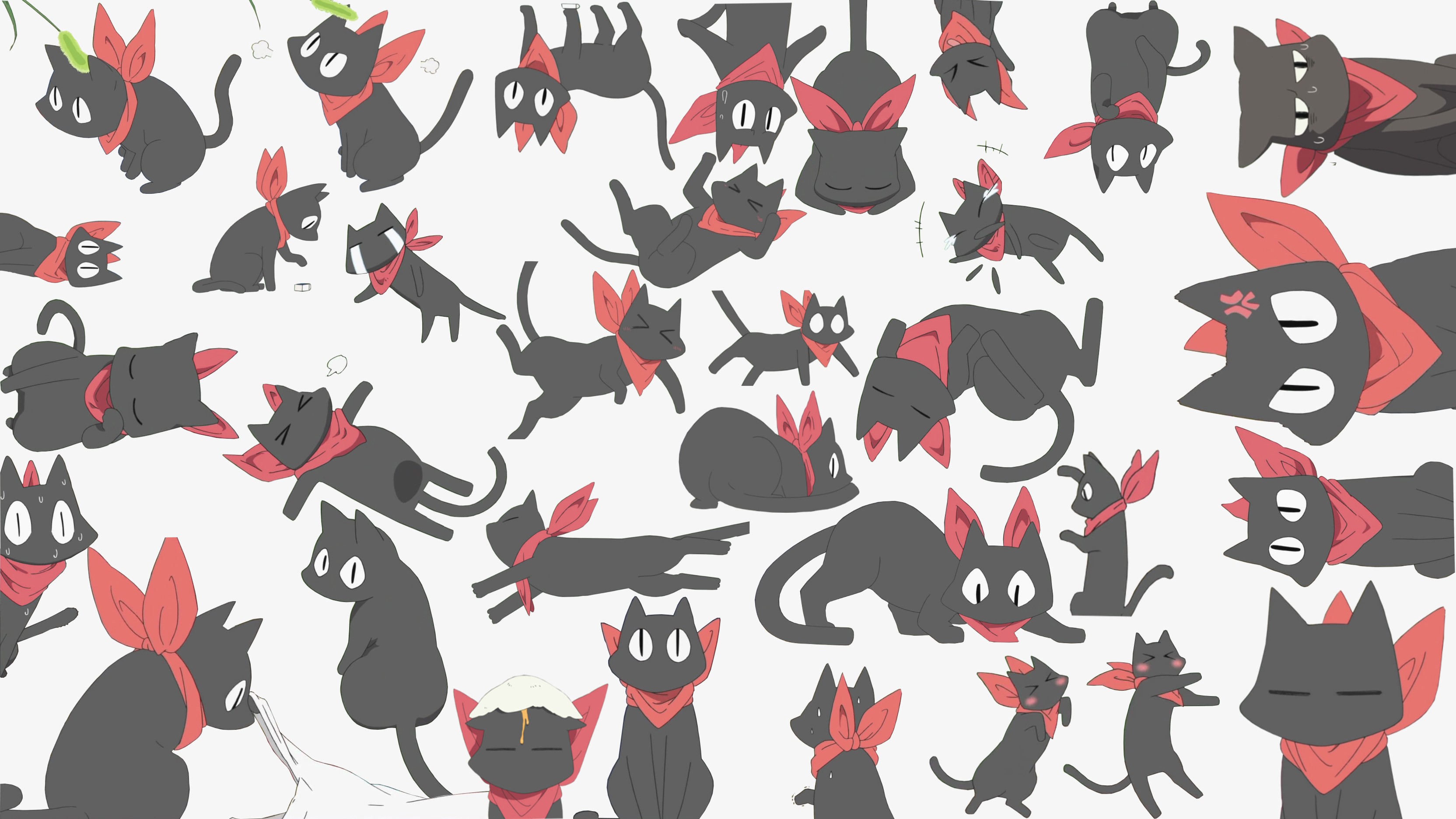 Nichijou Kyoto Anime Anime Cats Animals Collage 3328x1872