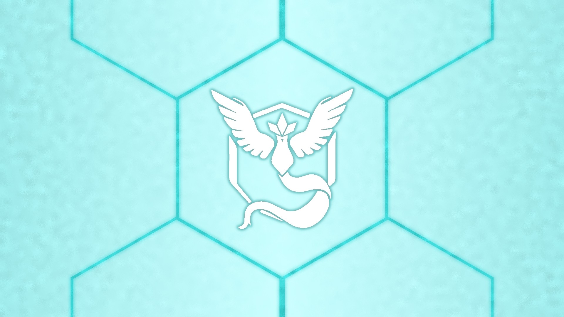 Pokemon Go Articuno Hexagon Ice Blue White Team Mystic Cyan 1920x1080