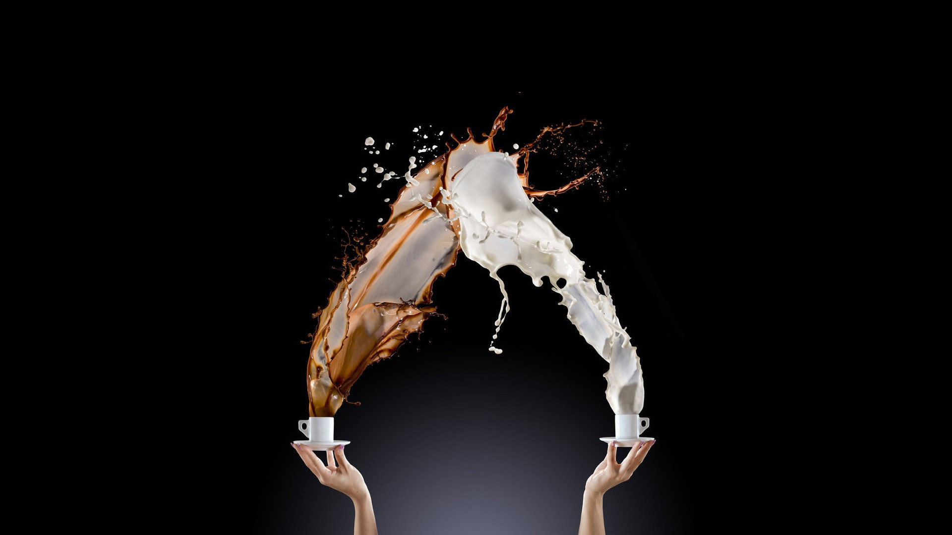 Coffee Latte Splashes 1920x1080