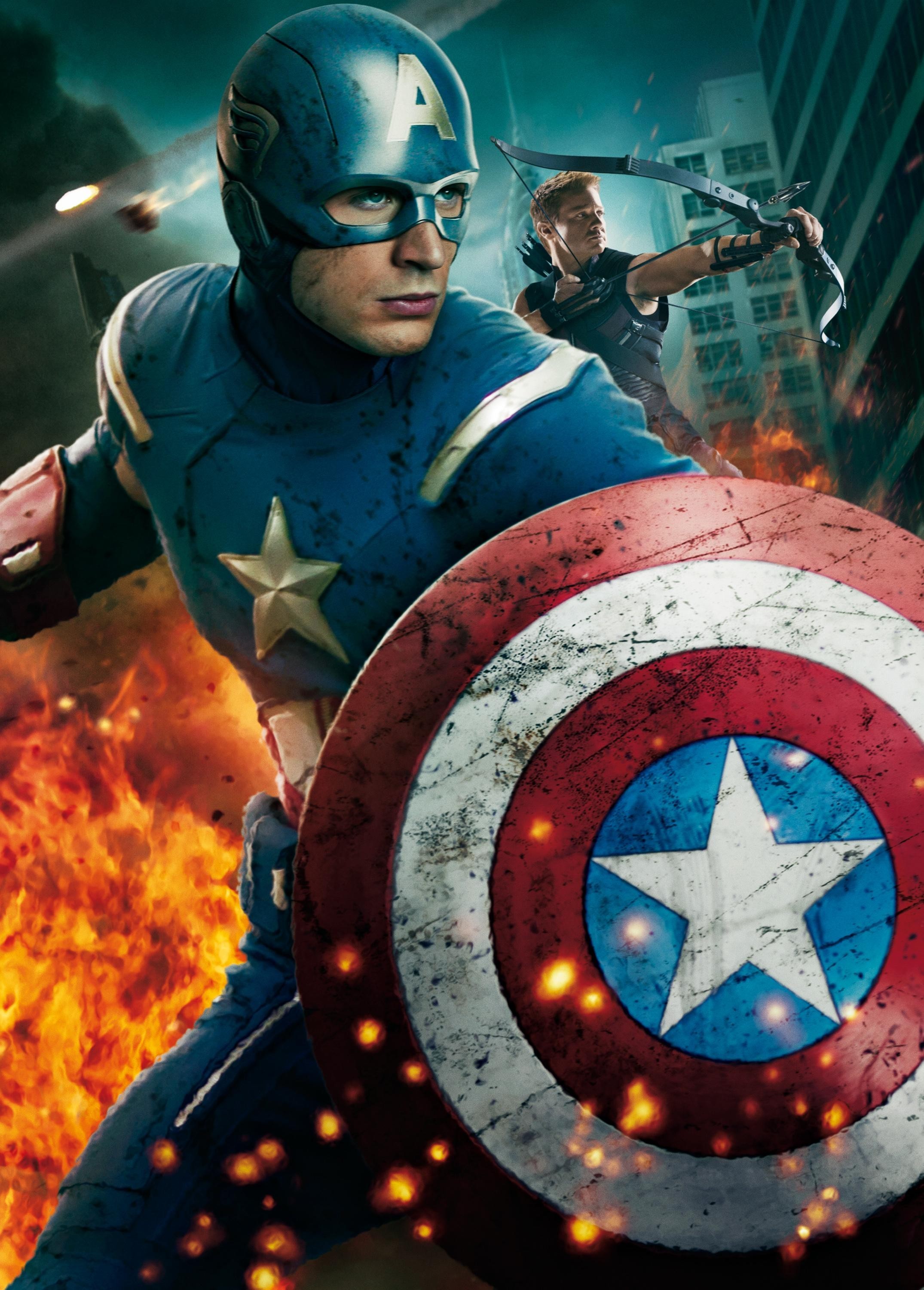 Captain America Chris Evans The Avengers Hawkeye Jeremy Renner 2150x3000