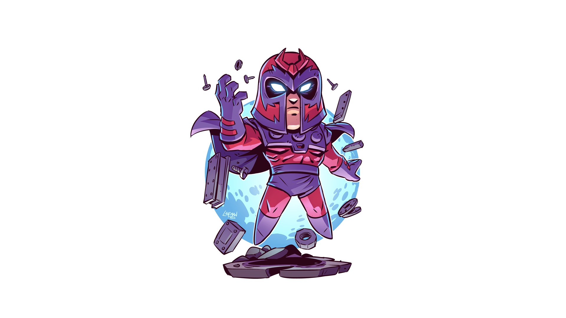 Magneto Artwork White Background Simple Background Marvel Comics Derek Laufman 1920x1080