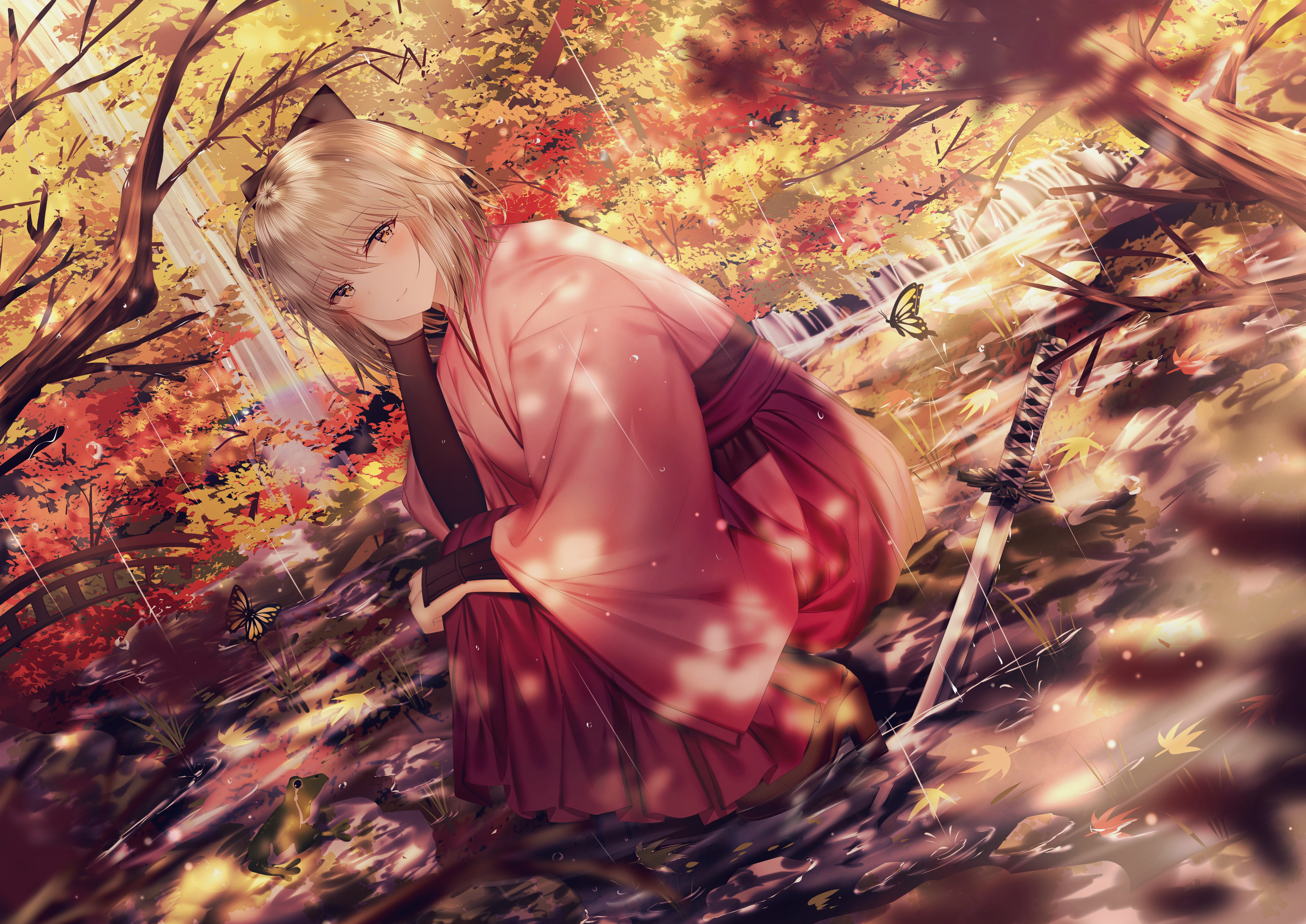 Junpaku Karen Anime Anime Girls Fate Grand Order Sakura Saber Souji Okita Fate 4958x3508