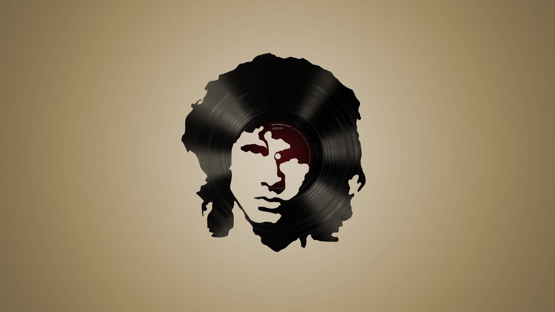 Digital Art Simple Background Minimalism Men Face Vinyl The Doors Jim Morrison Singer Musician Legen 1920x1080