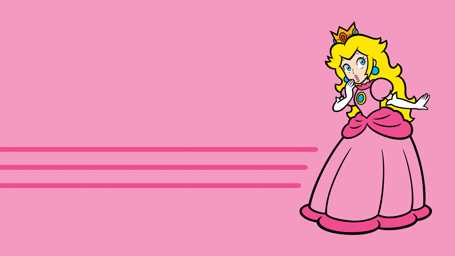 Video Games Princess Peach Super Mario Nintendo Pink Pink Background 1920x1080