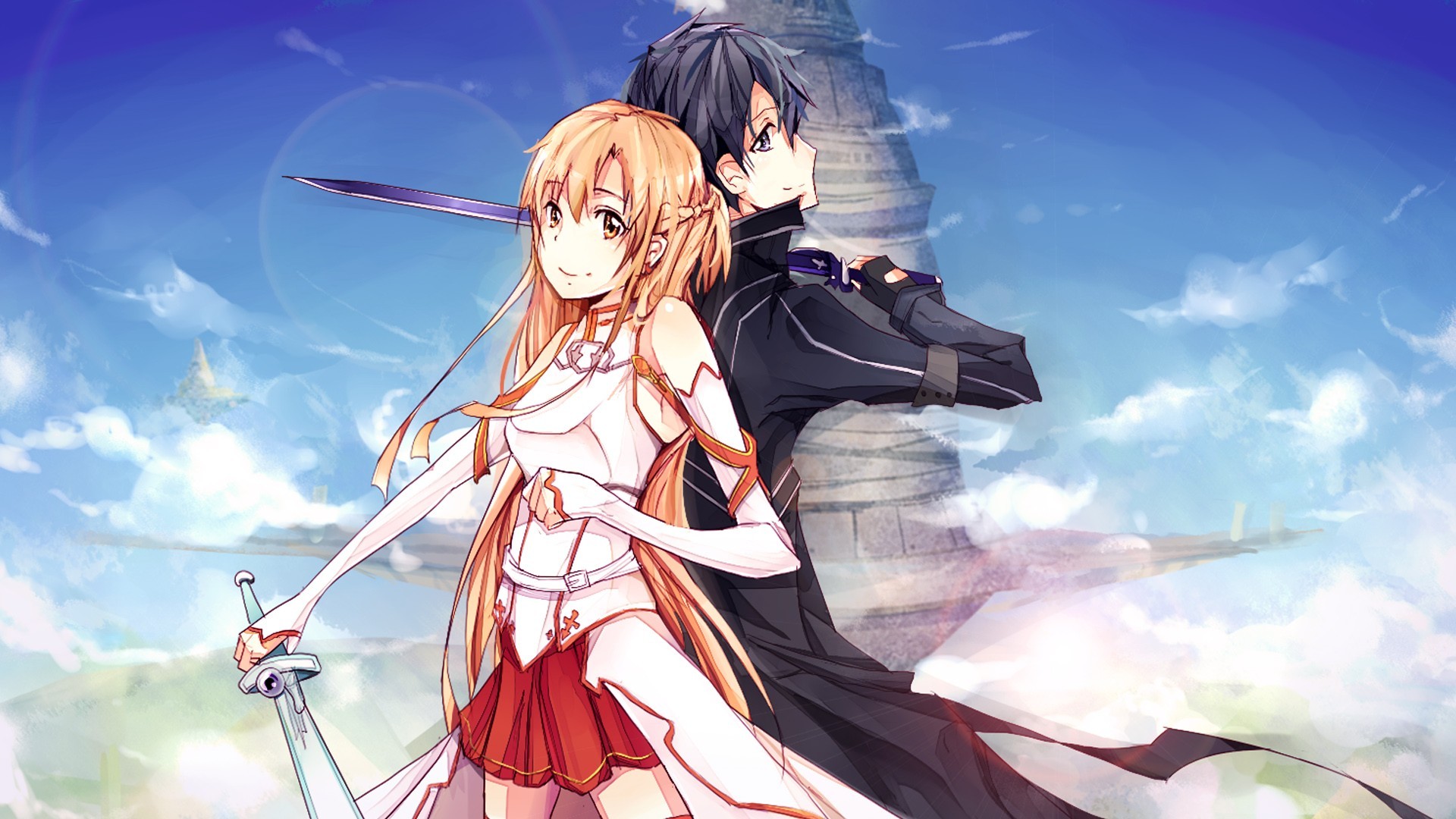 Anime Anime Girls Sword Art Online Kirigaya Kazuto Yuuki Asuna 1920x1080