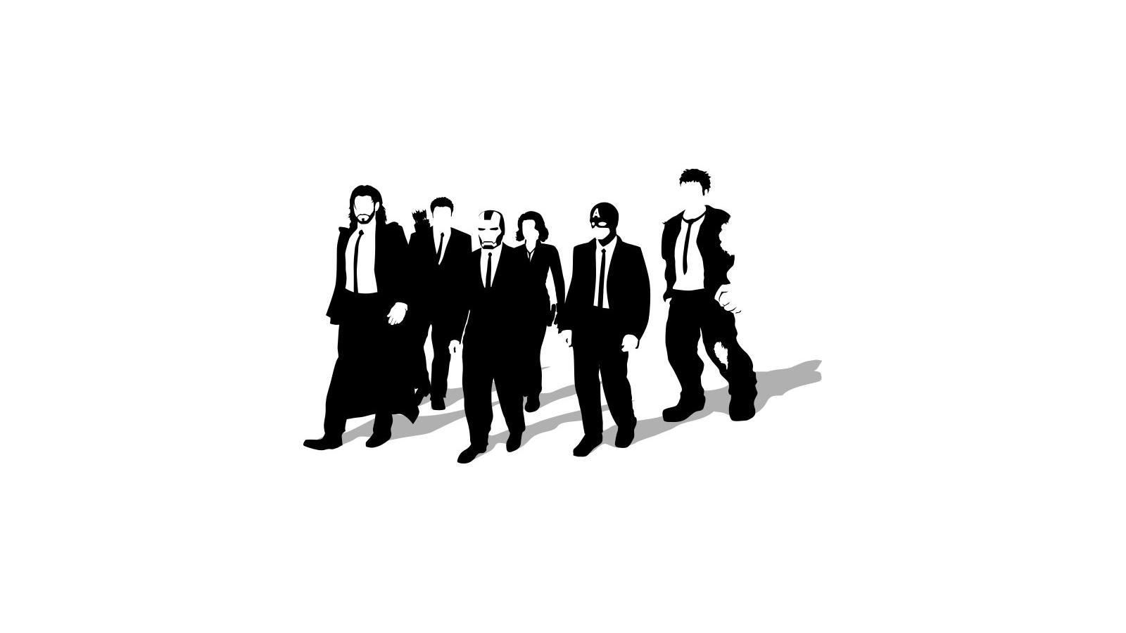 The Avengers Reservoir Dogs Movies Minimalism Iron Man Hulk Simple Background 1600x900