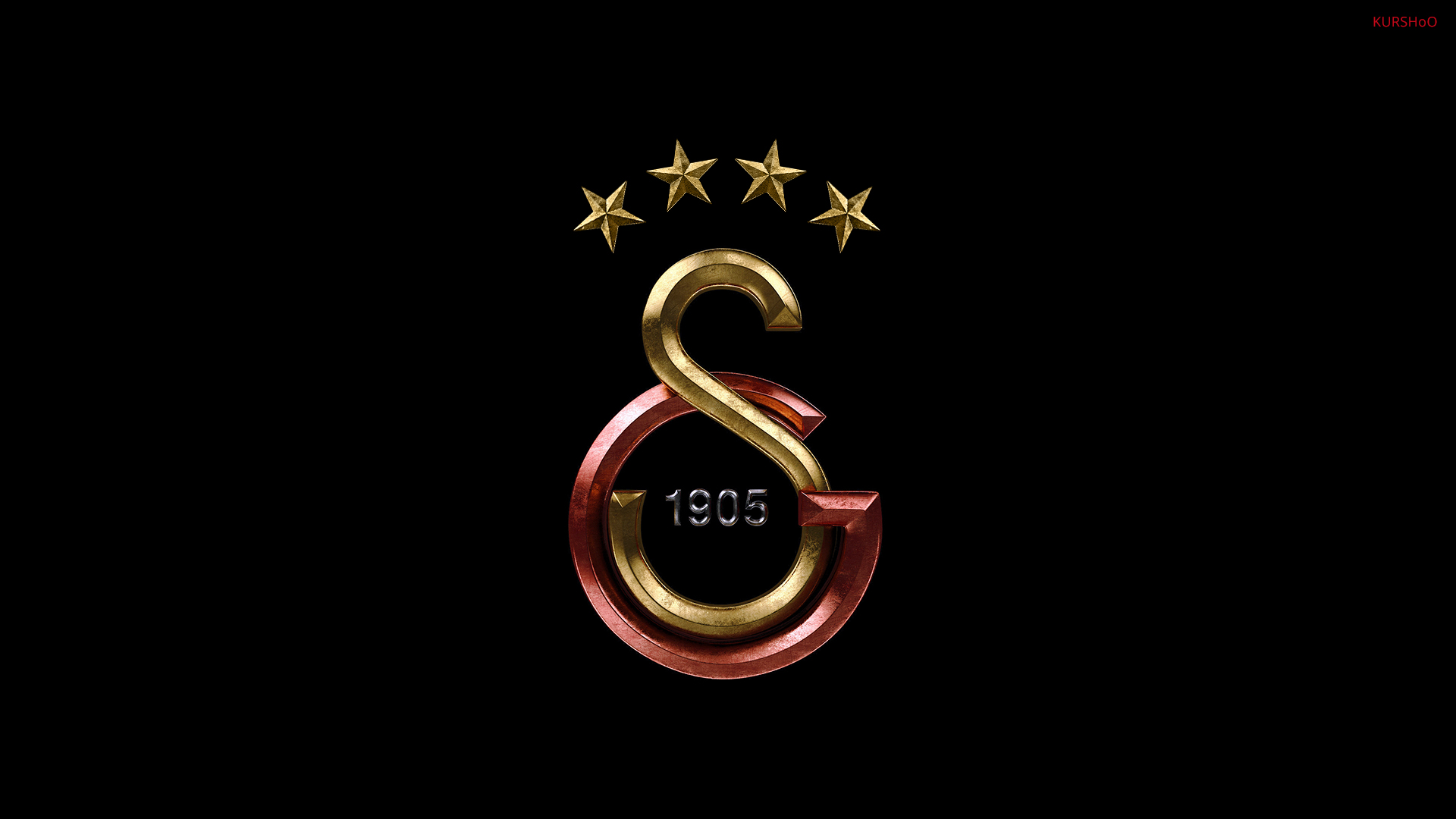 Galatasaray S K Soccer Logo Numbers Simple Background 1920x1080