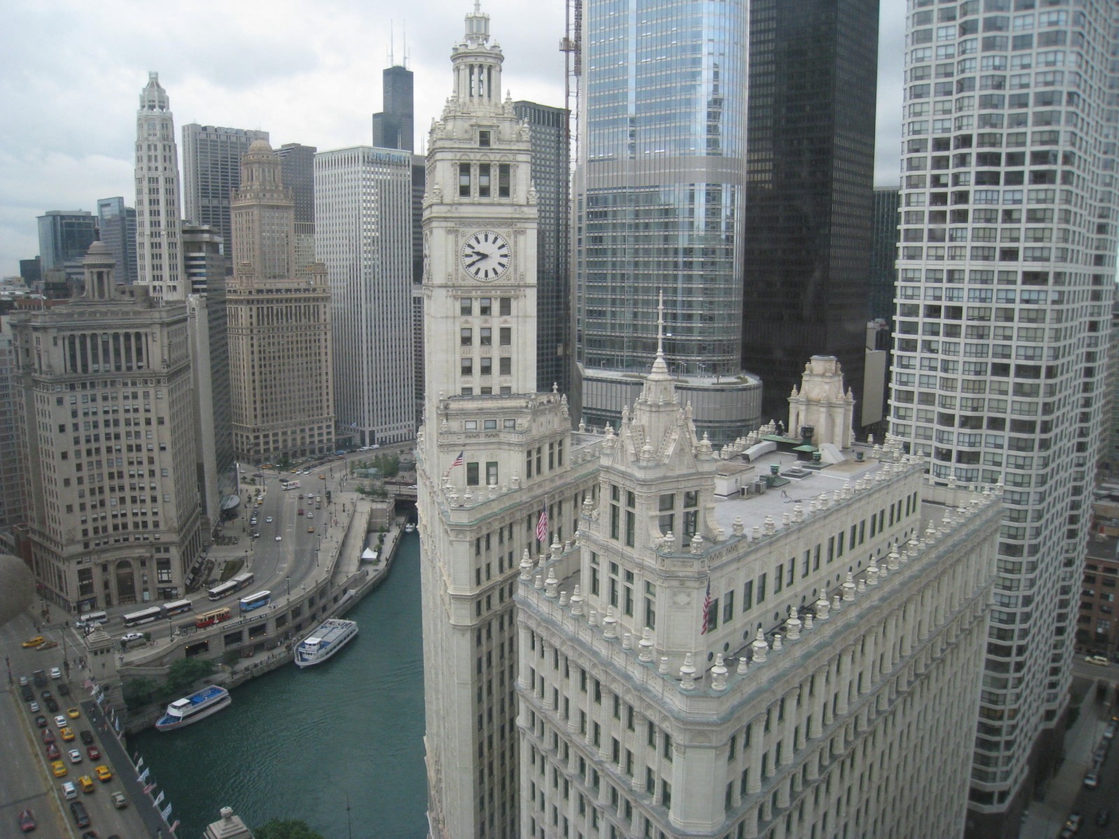 Chicago City Cityscape Clock Tower Old Building Urban Rooftops 1600x1200