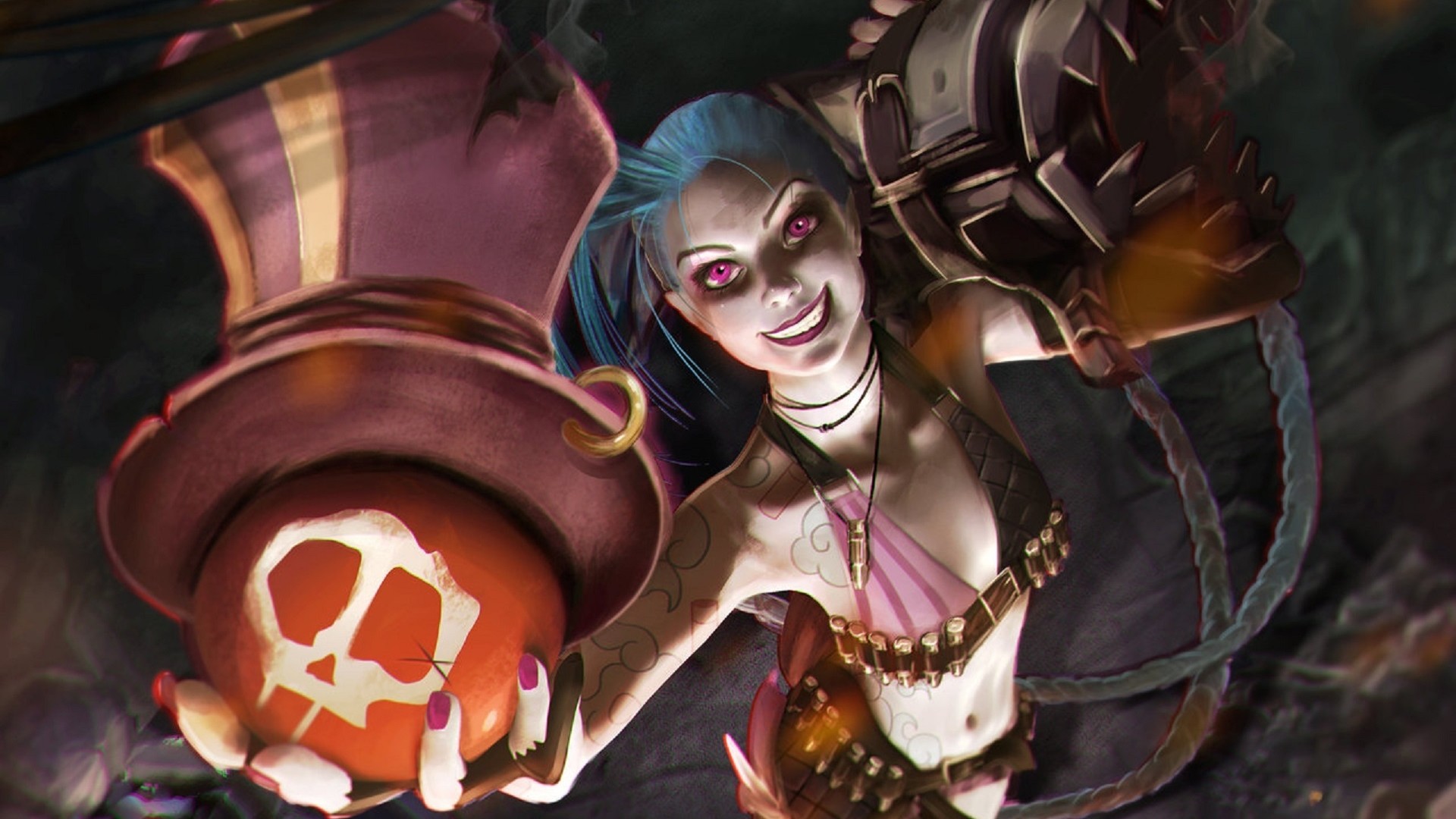 League Of Legends Jinx League Of Legends Marksman Attack Damage Carry ADC Video Games 1920x1080