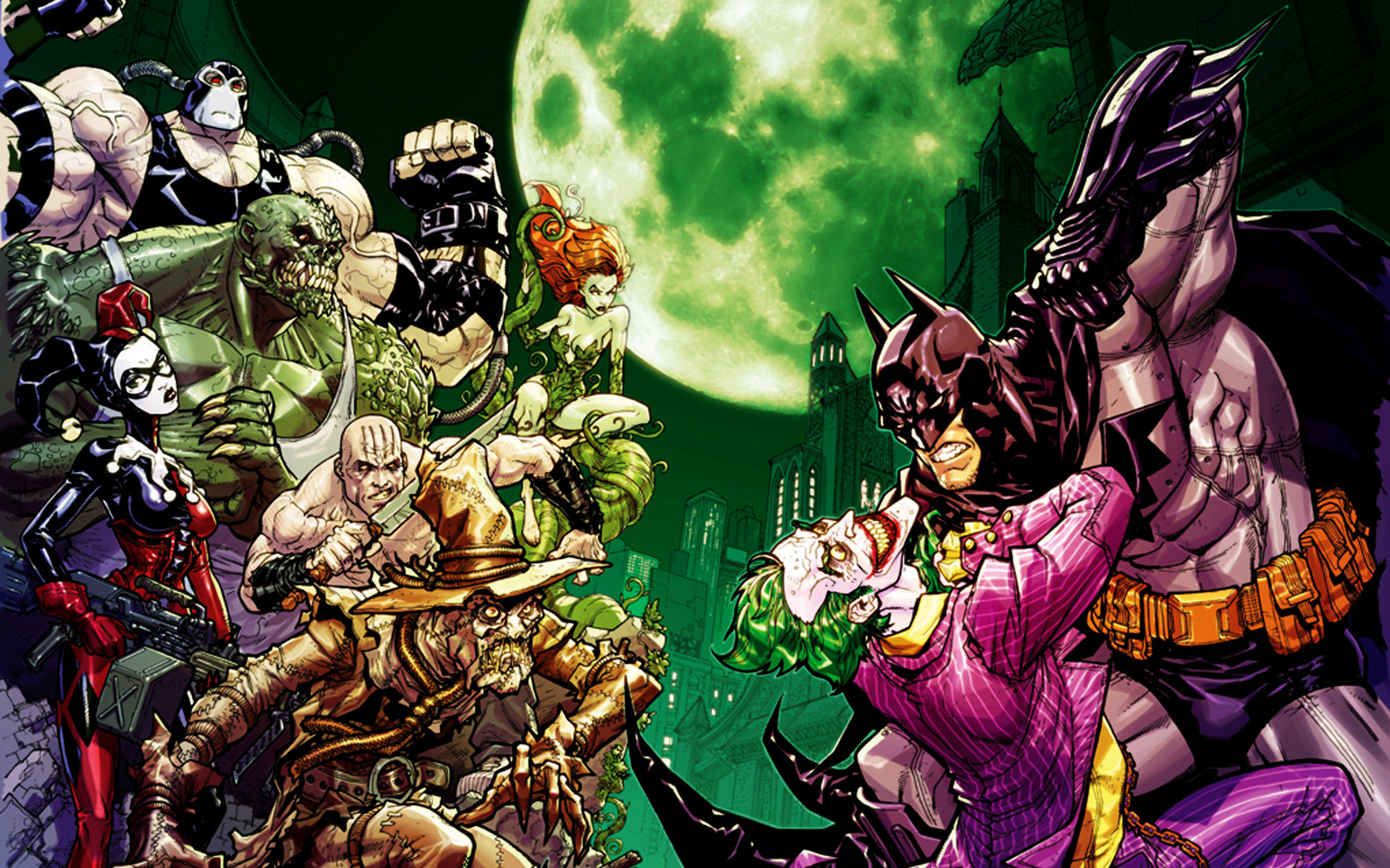 Bane DC Comics Harley Quinn Scarecrow Batman Poison Ivy Joker Batman 1680x1050