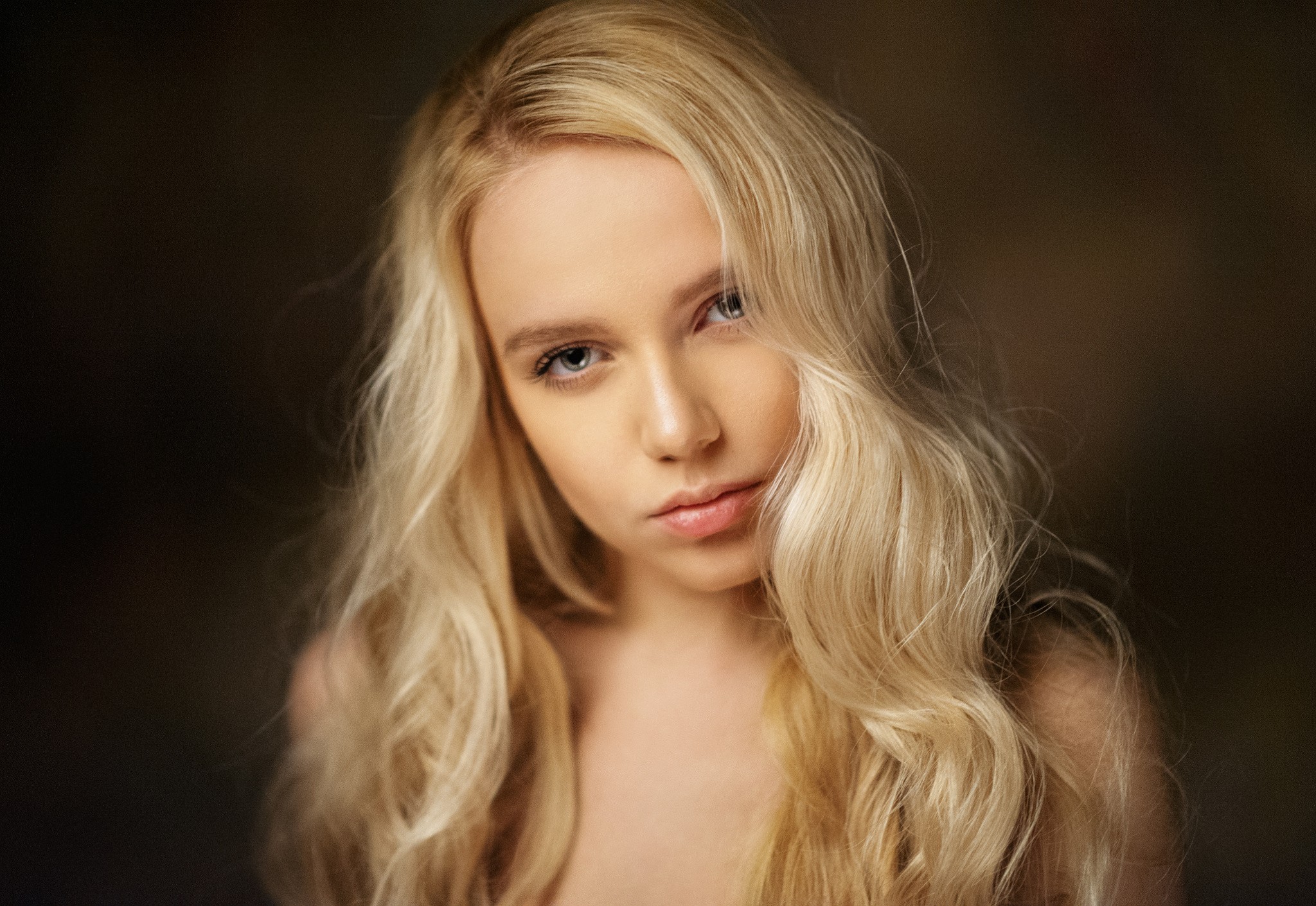 Women Model Maria Popova Blonde Face Maxim Maximov 2048x1411