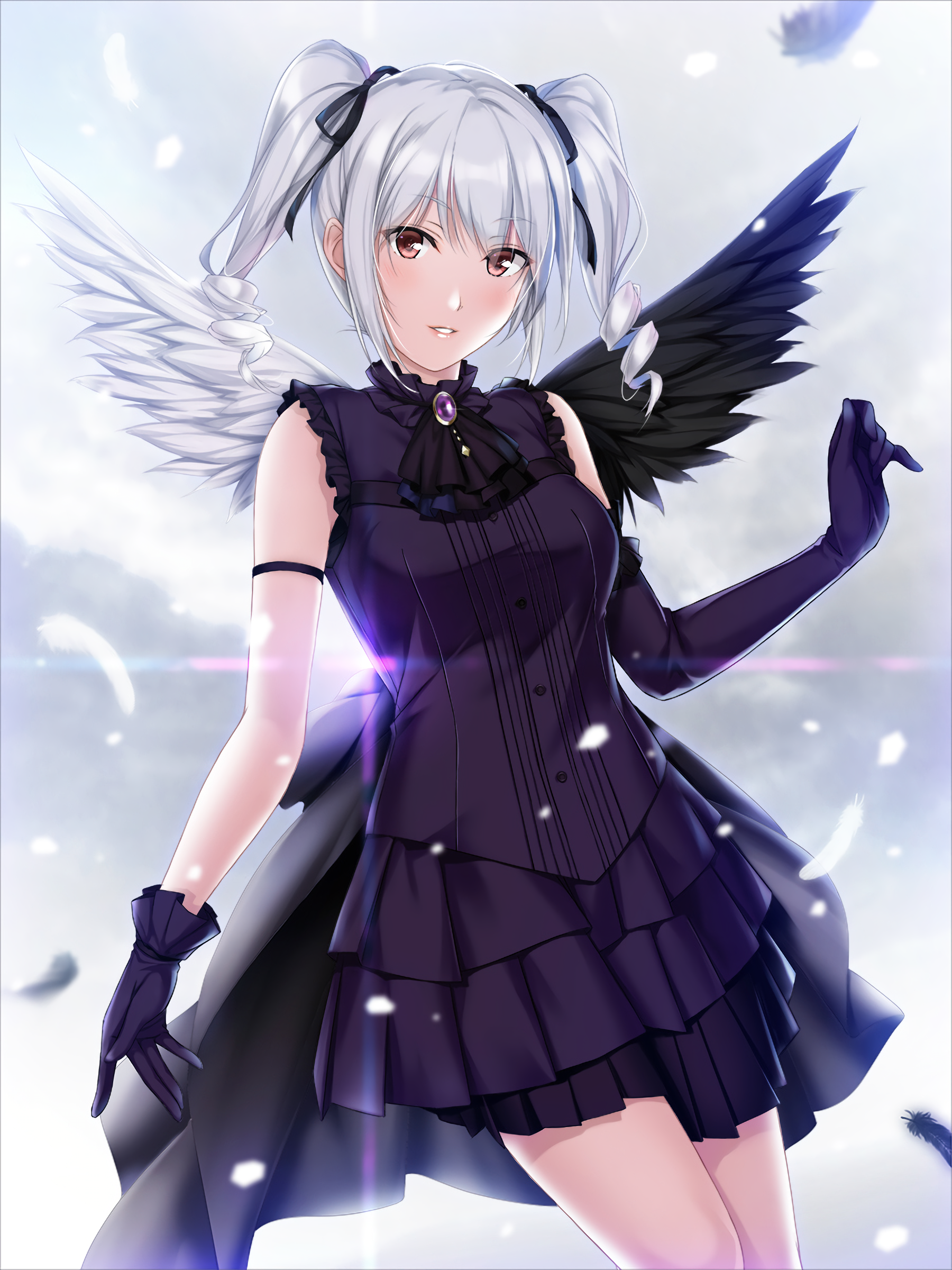 Anime Anime Girls Dress Wings Gray Hair Twintails THE IDOLM STER Cinderella Girls Kanzaki Ranko 1800x2400