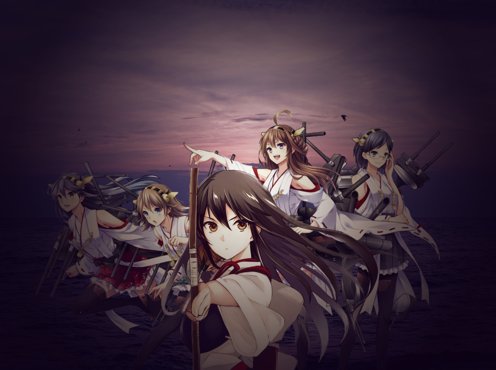 Akagi Kancolle Anime Girls Kantai Collection Kongou Kancolle Haruna Kancolle Hiei Kancolle 0568