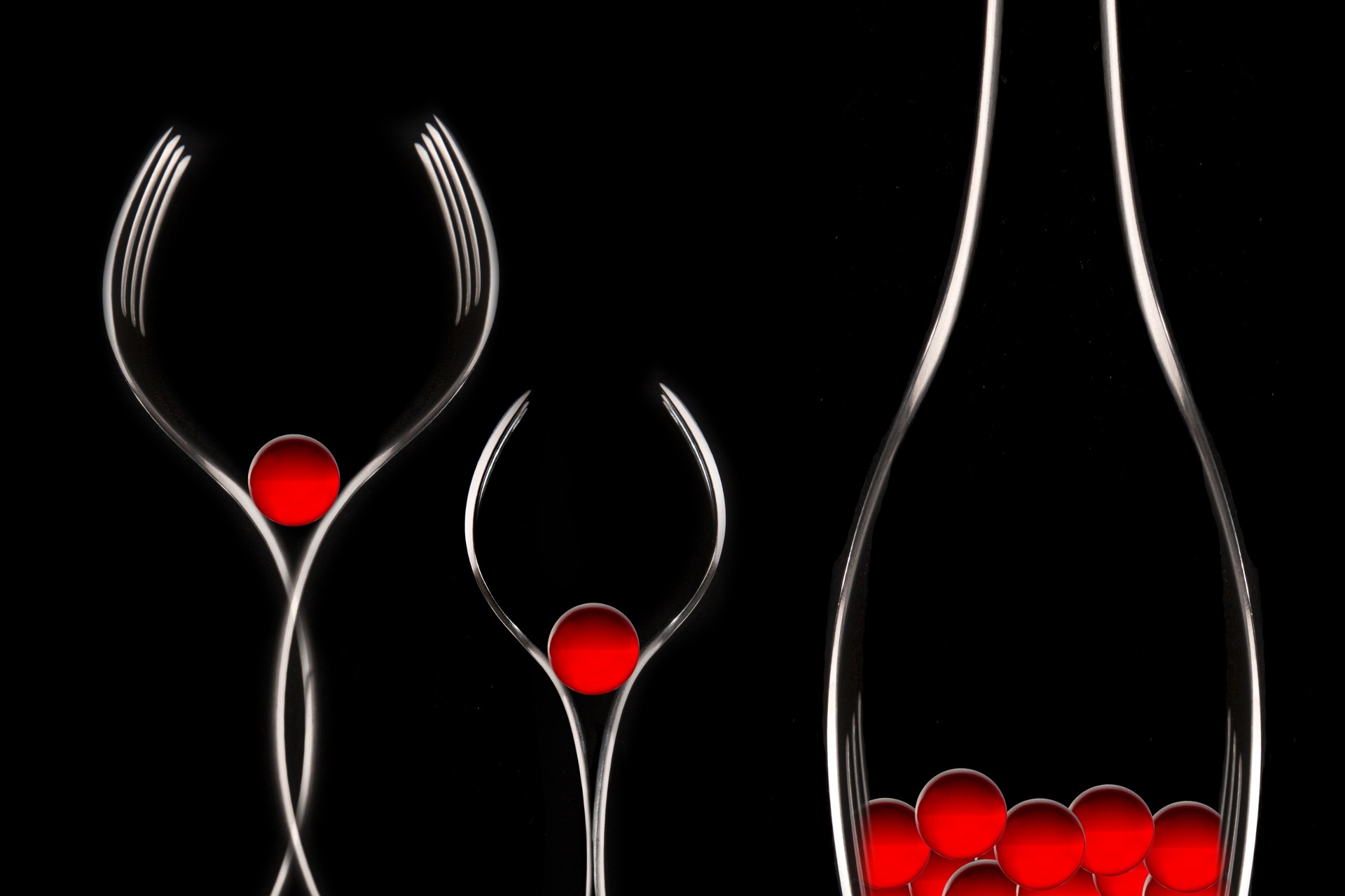 Abstract Balls Fork Simple Background 1920x1280