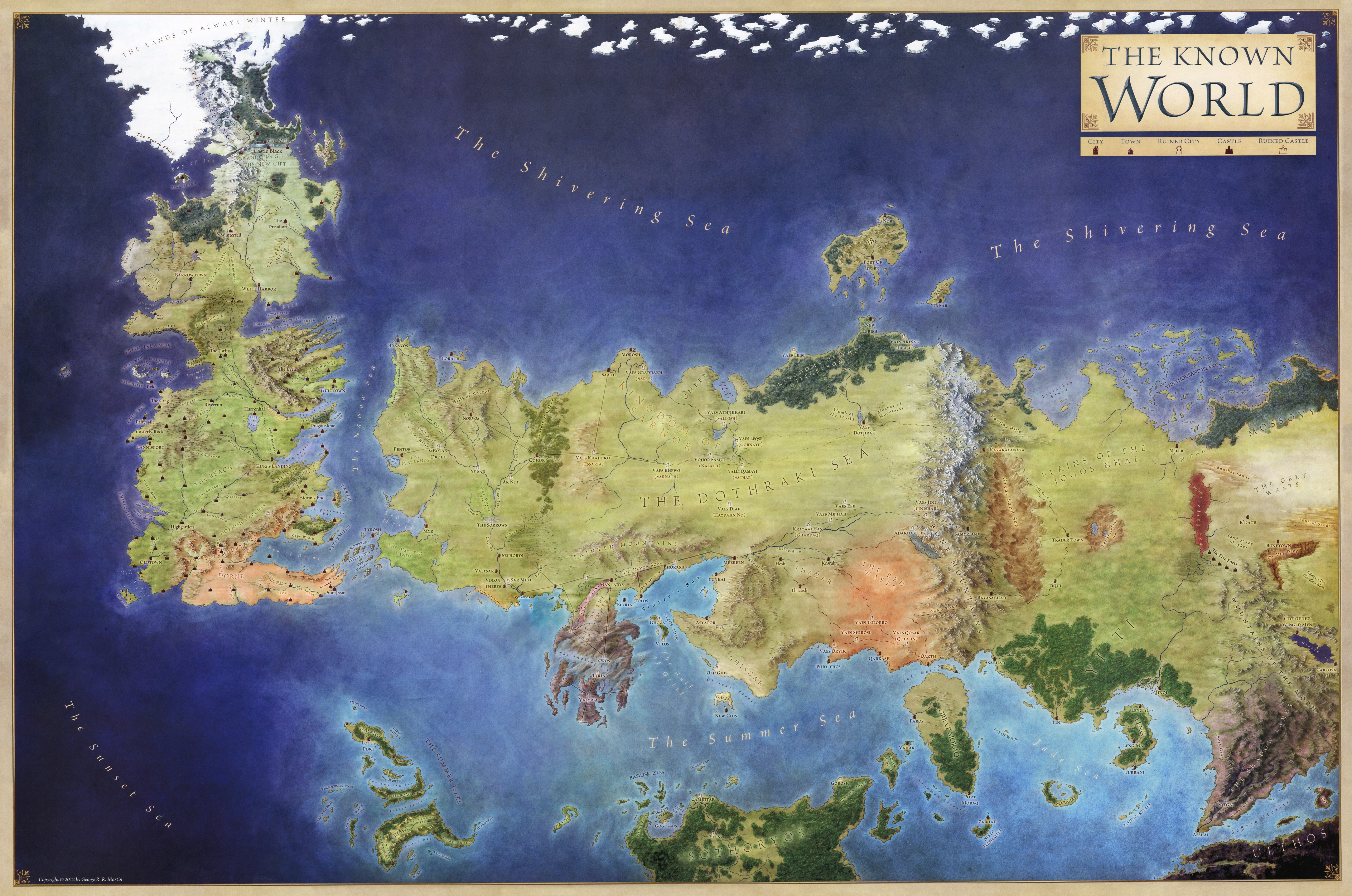Westeros A Song Of Ice And Fire Game Of Thrones World Map 6480x4296