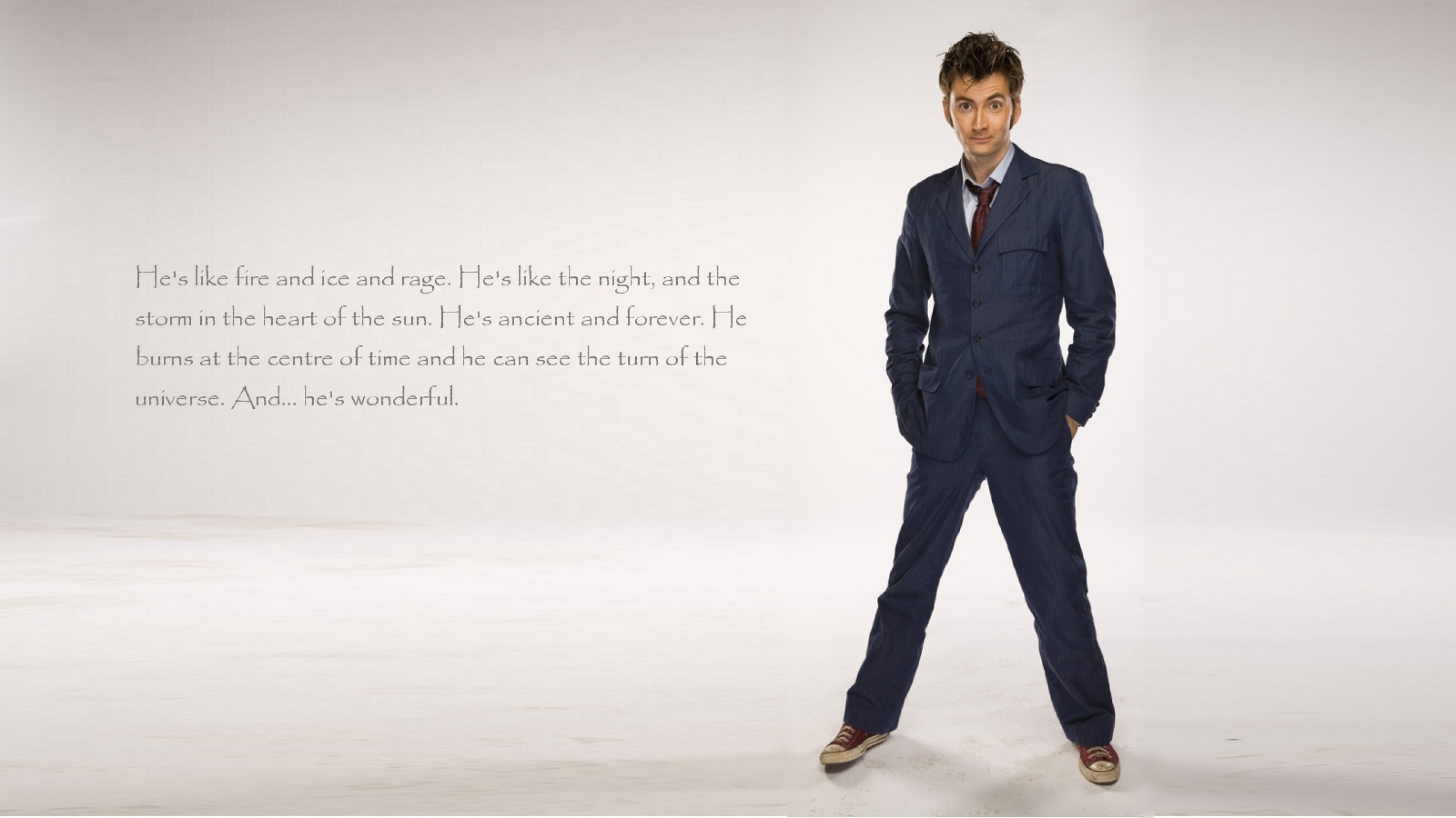 The Doctor TARDiS David Tennant Tenth Doctor Quote 2560x1440