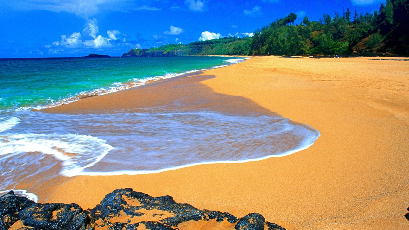 Kauai Hawaii Beach Ocean 1366x768