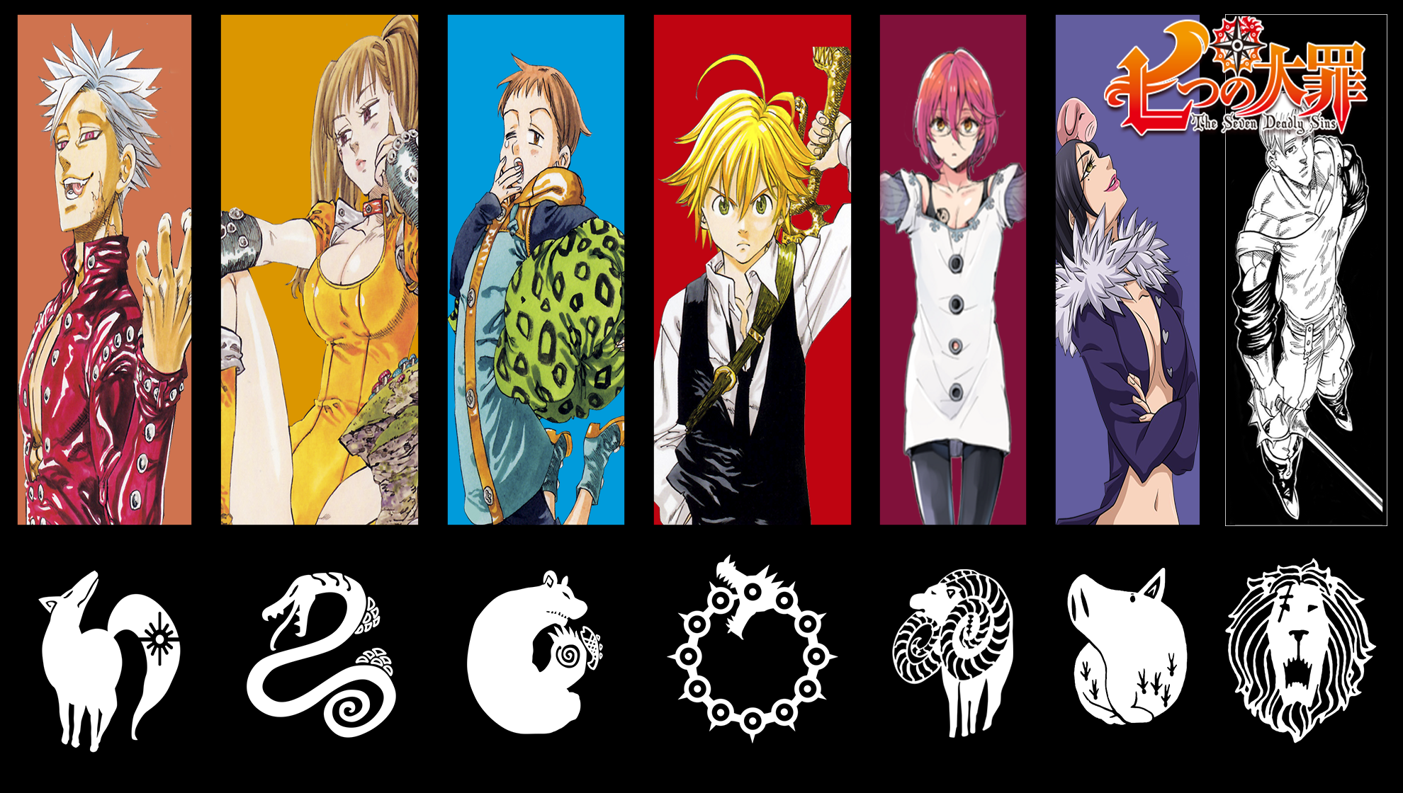 Anime Nanatsu No Taizai Manga Colorful Anime Boys Anime Girls The Seven Deadly Sins Sketches Black J 1980x1120