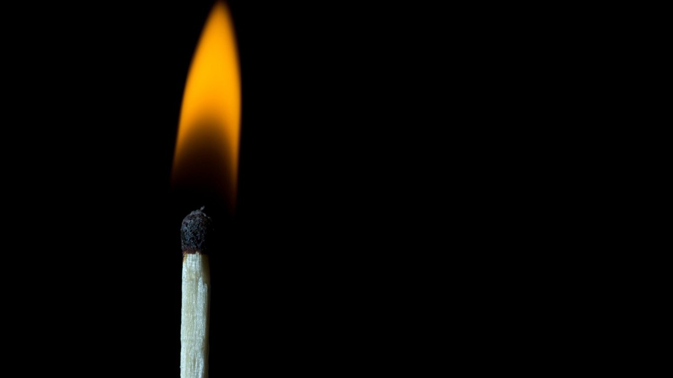 Matches Fire Black Background 1366x768