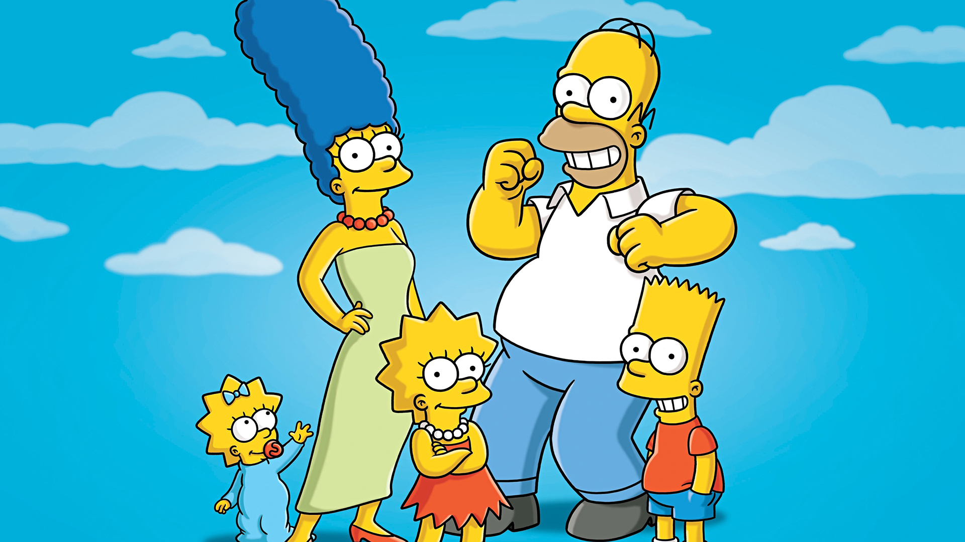 Homer Simpson Marge Simpson Lisa Simpson Maggie Simpson Bart Simpson 1920x1080