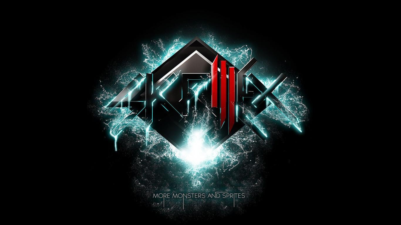 Skrillex Logo Dark Black 1366x768
