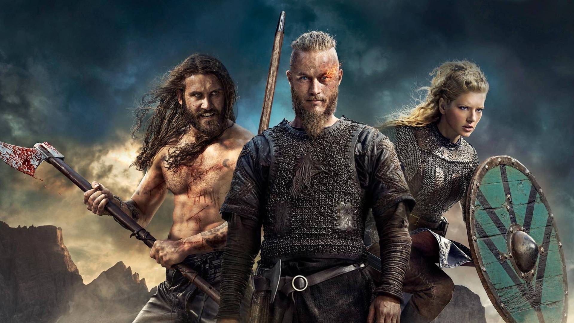 Vikings TV Show Katheryn Winnick Lagertha Vikings Travis Fimmel Ragnar Lothbrok TV Show 1920x1080