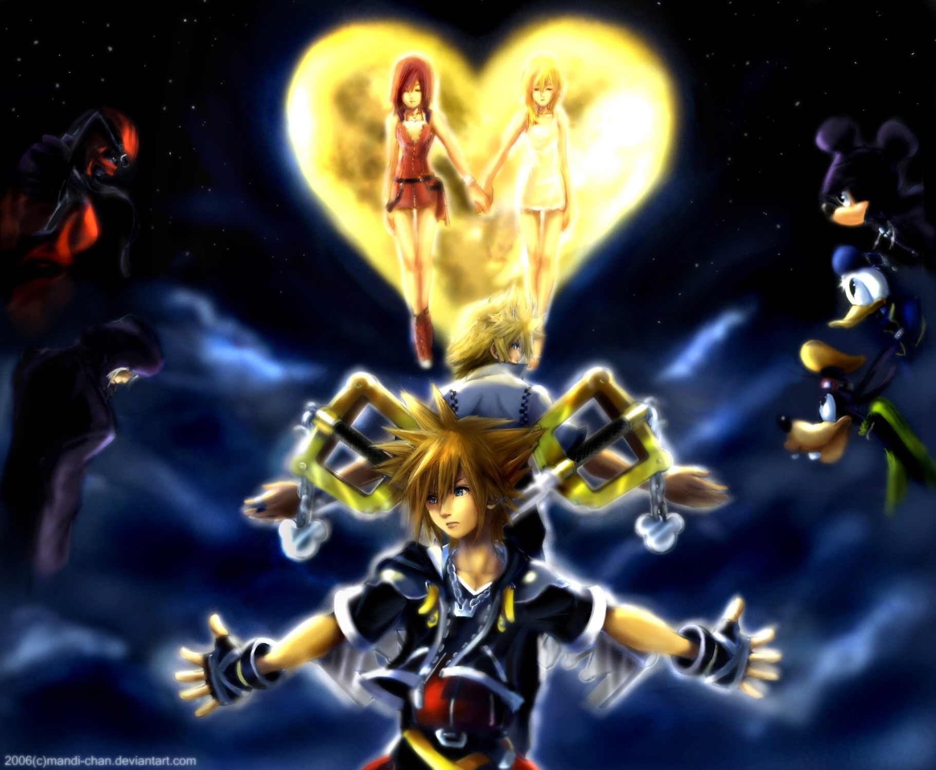 Kingdom Hearts Video Games Video Game Art 2006 Year Namine Kingdom Hearts Kairi Roxas Sora Kingdom H 1822x1499