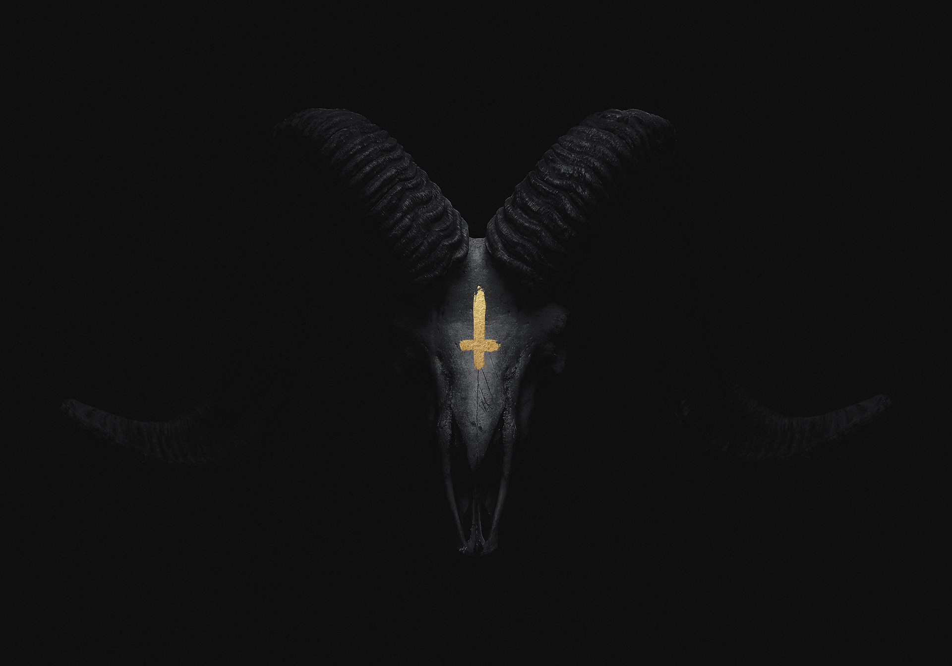 Billelis Dark Goat Satanic Cross Skull Inverted Cross 1920x1344