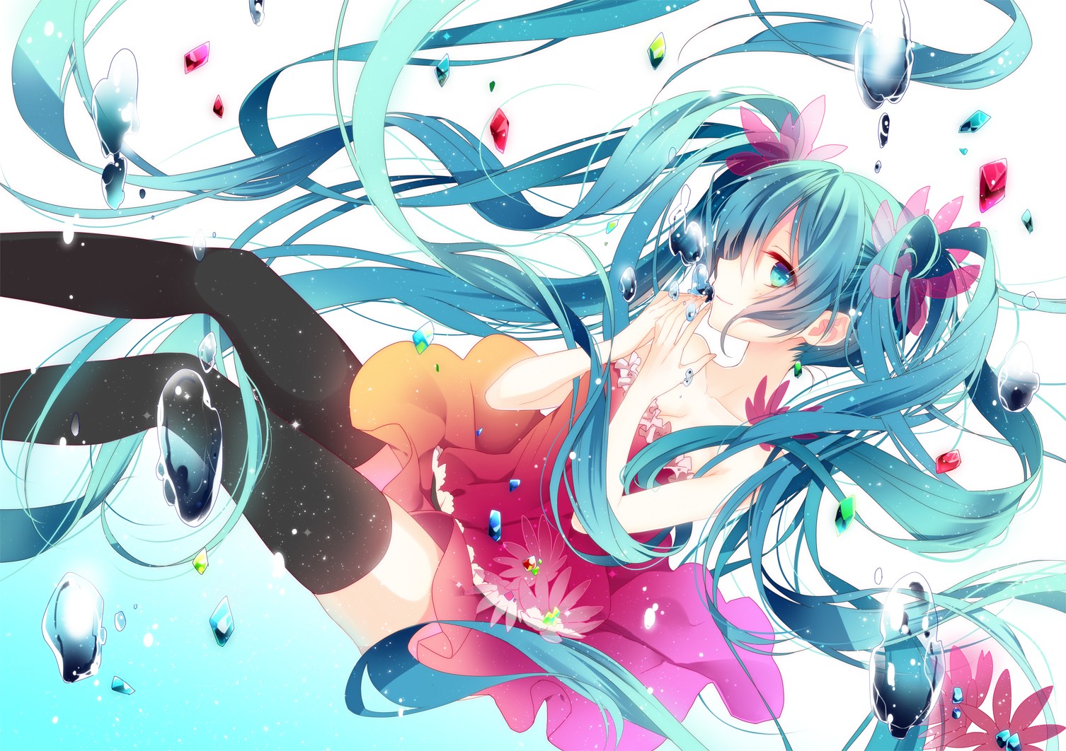 Vocaloid Hatsune Miku Long Hair Thigh Highs Anime Girls Anime Wallpaper Resolution X