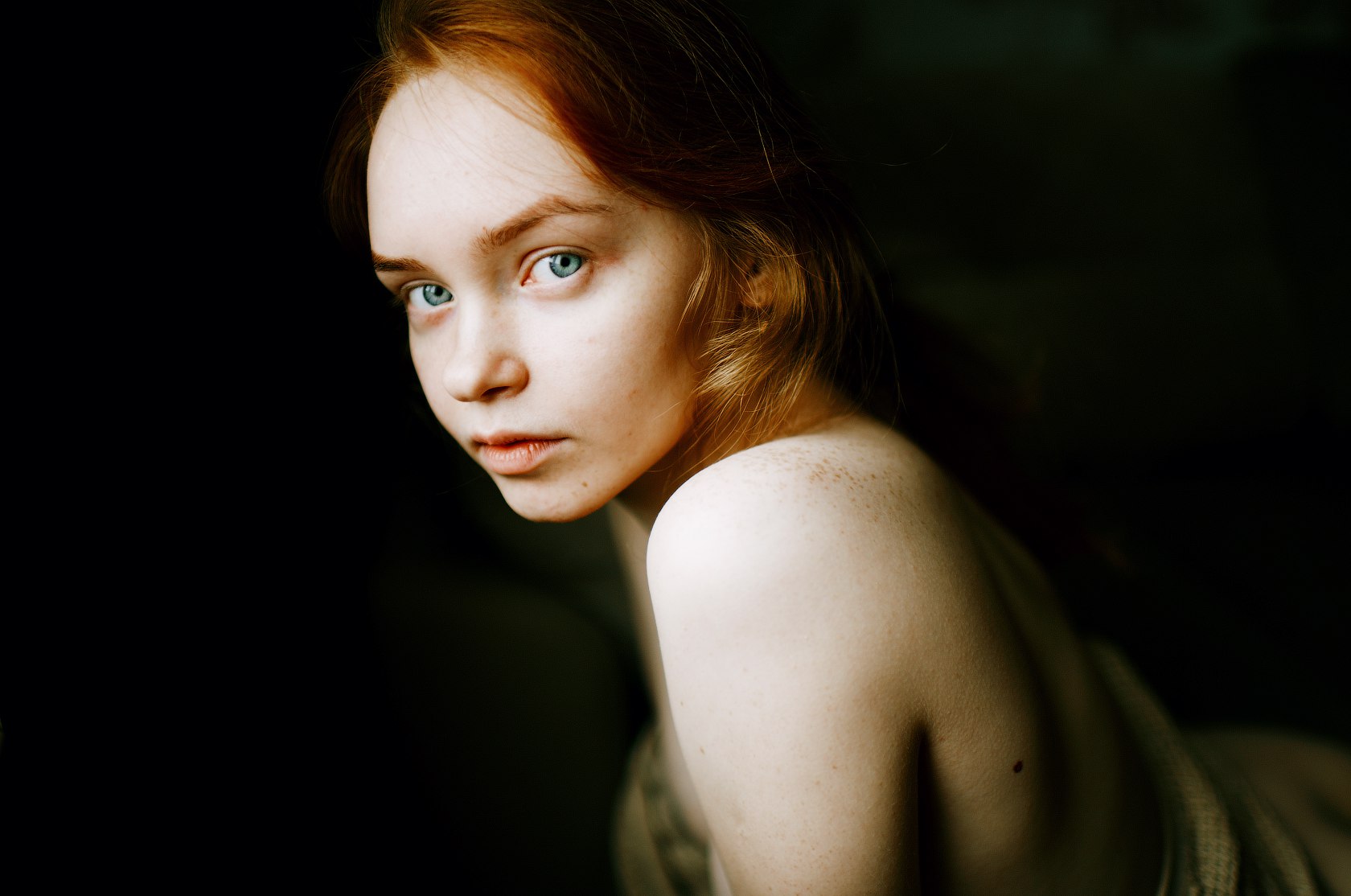 Women Model Marat Safin Redhead Portrait Face 1680x1114