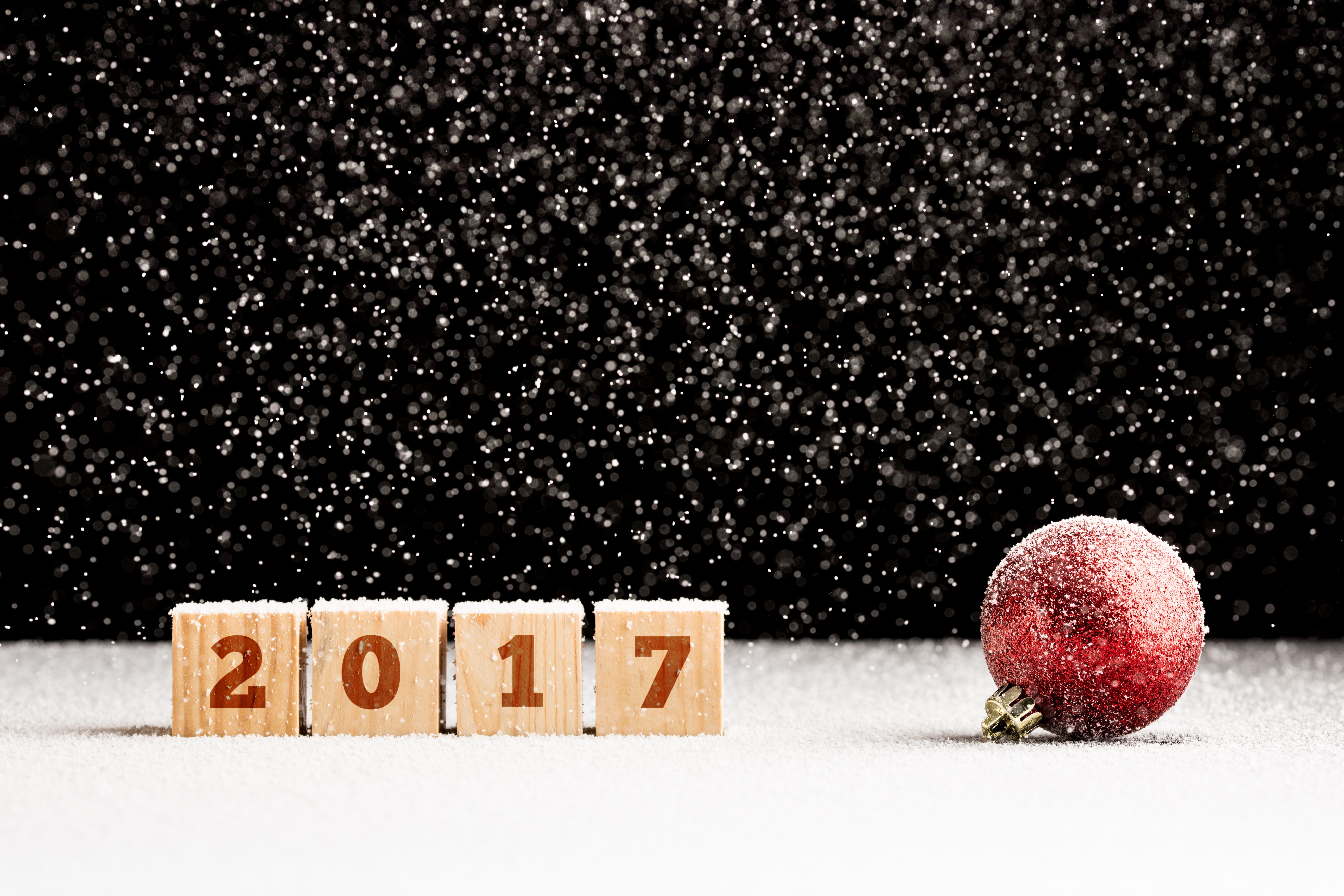 New Year 2017 New Year Snowfall Christmas Ornaments 5270x3513