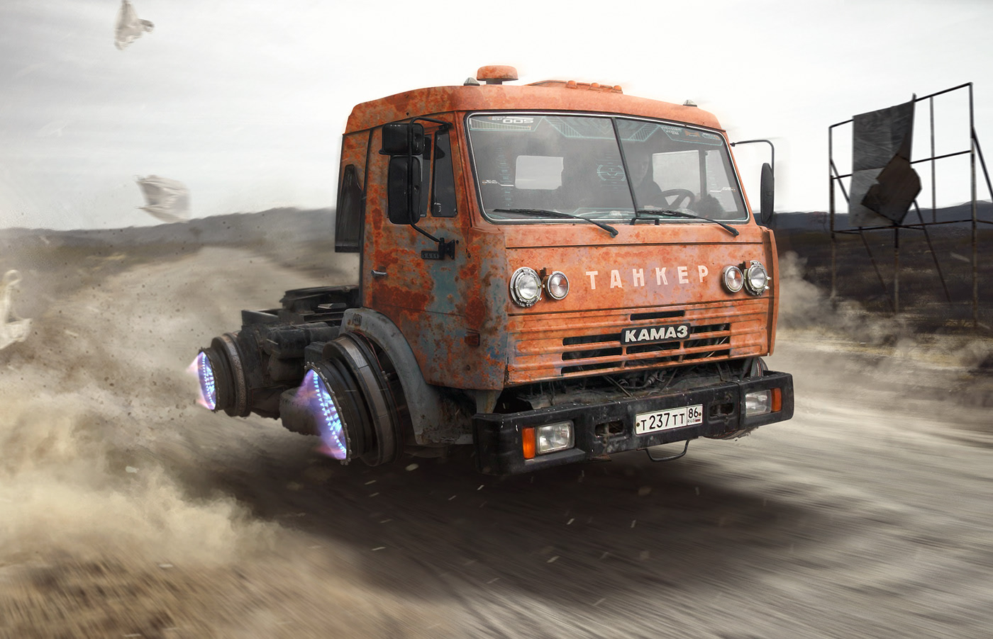 Science Fiction Vehicle Kamaz Futuristic 1400x902