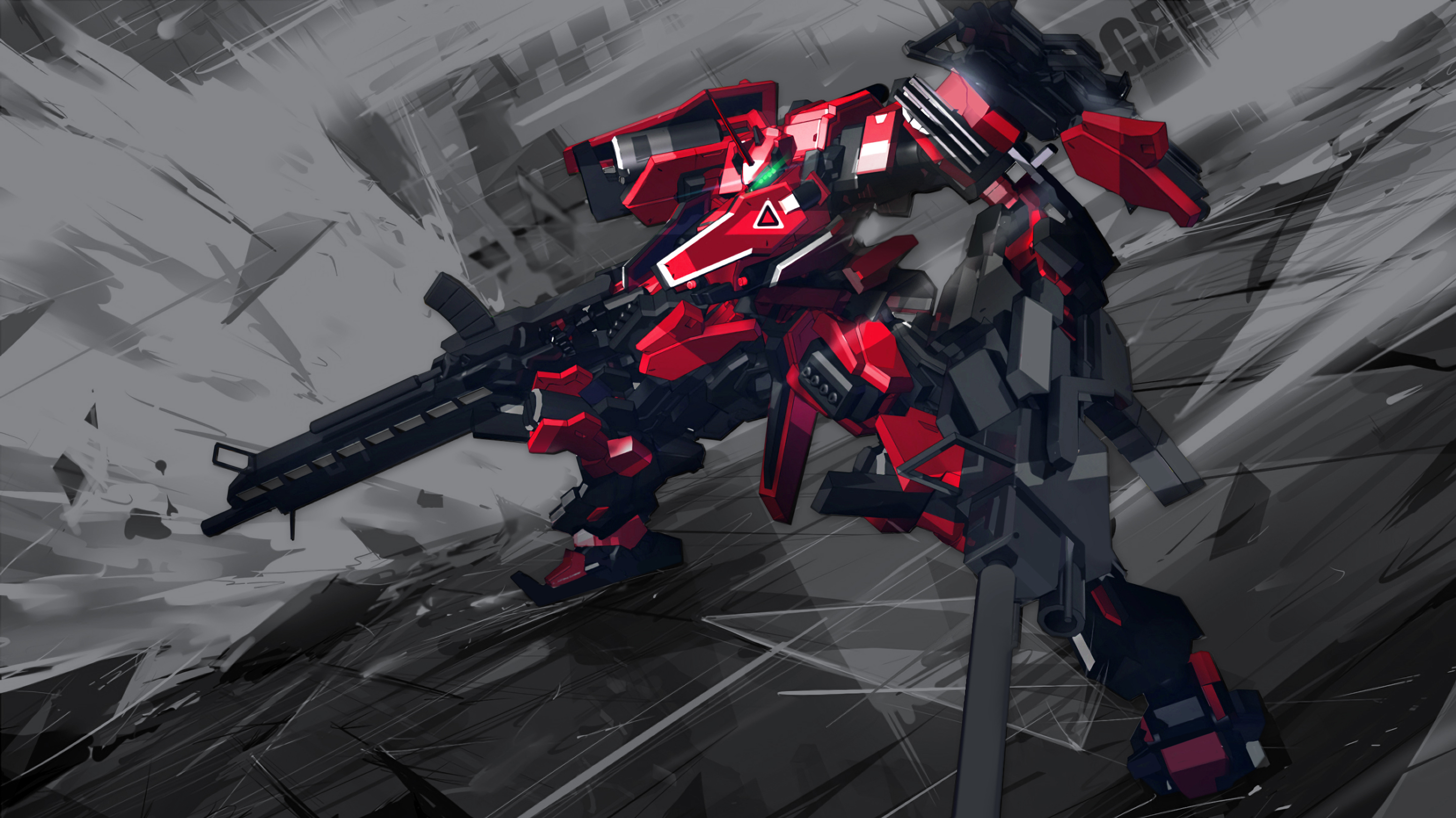 Weapon Black Anime Mech Futuristic Armored Core 2880x1620