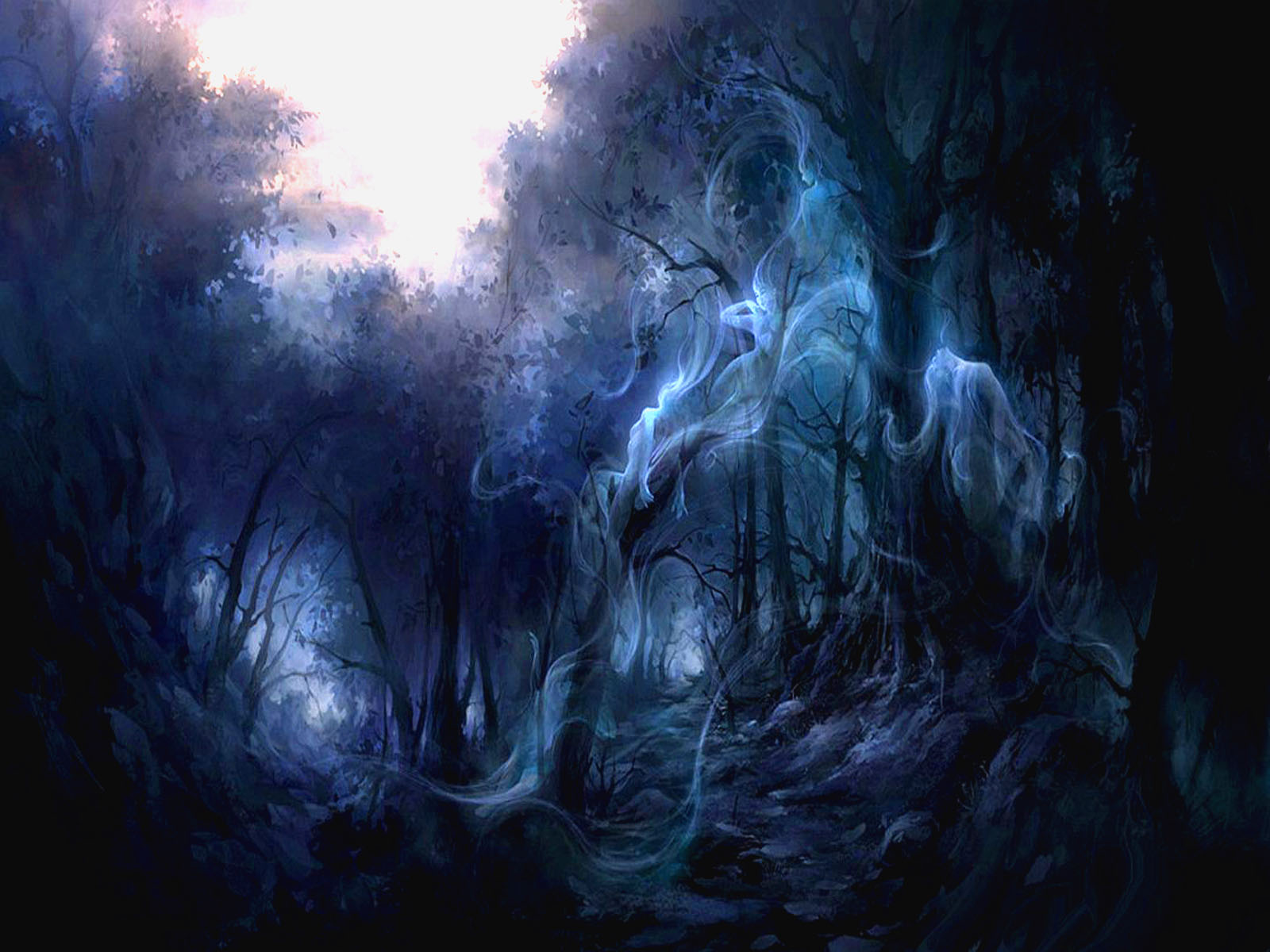 Dragon Forest Dark Gothic Smoke Spirit Ghost 1600x1200