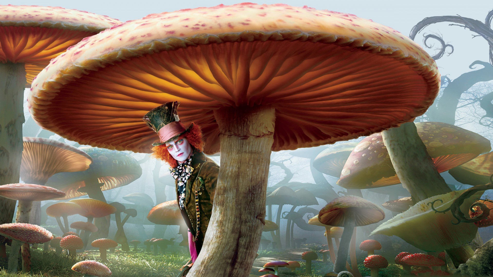 Alice In Wonderland Mushroom Mad Hatter Johnny Depp 1920x1080