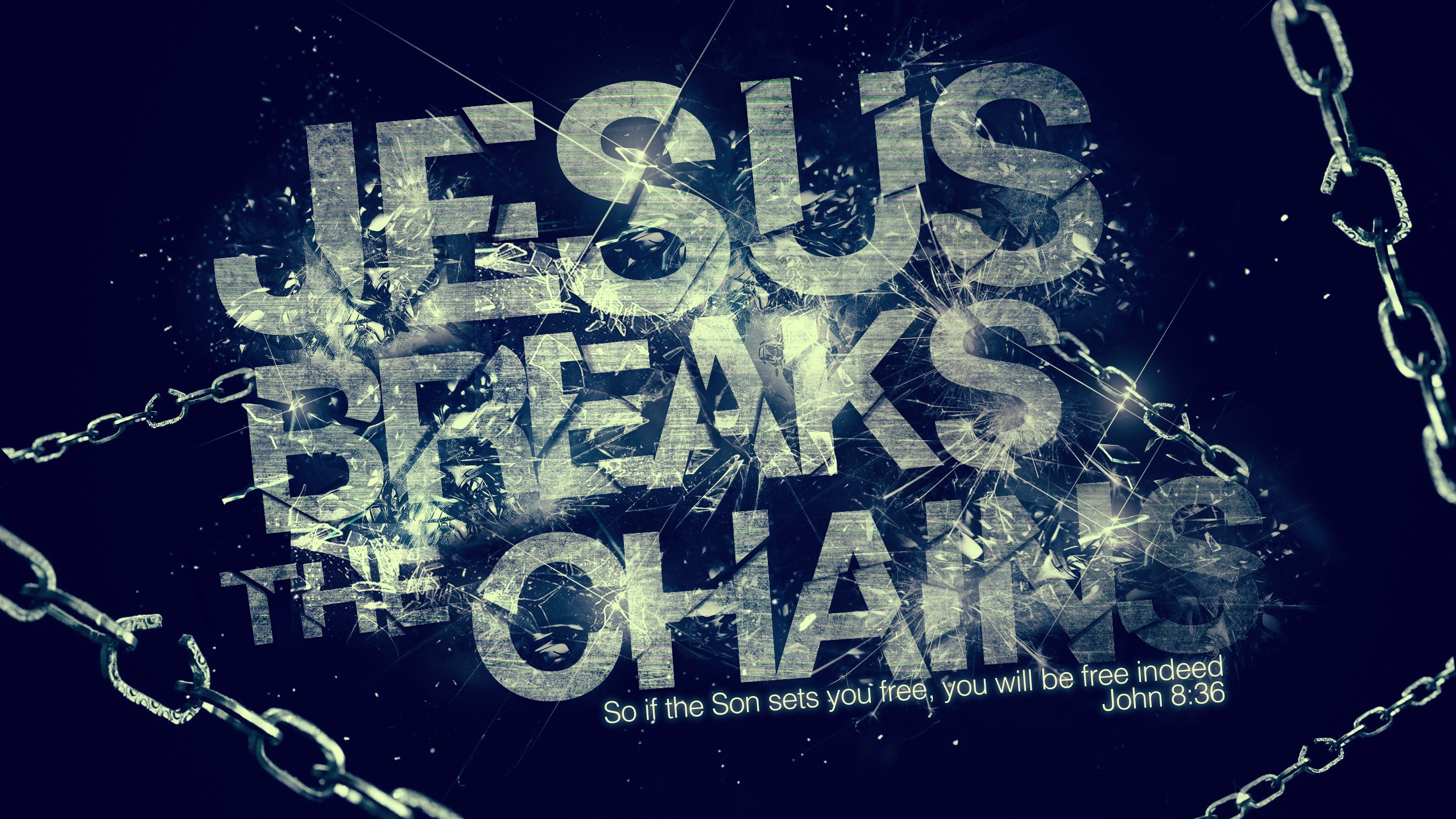 Jesus Christ God Digital Art Chains Numbers 2560x1440