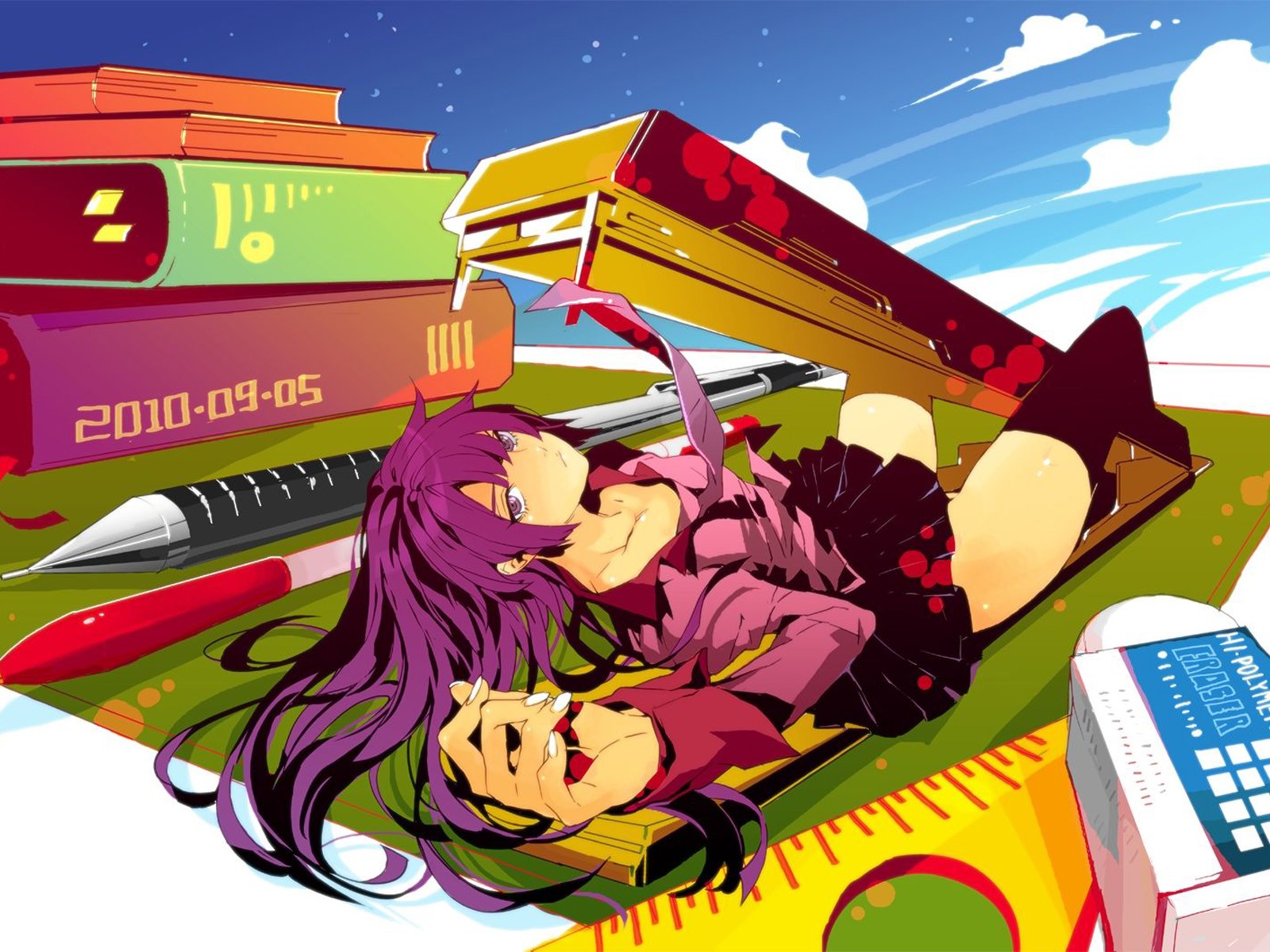 Monogatari Series Anime Girls Senjougahara Hitagi 1600x1200