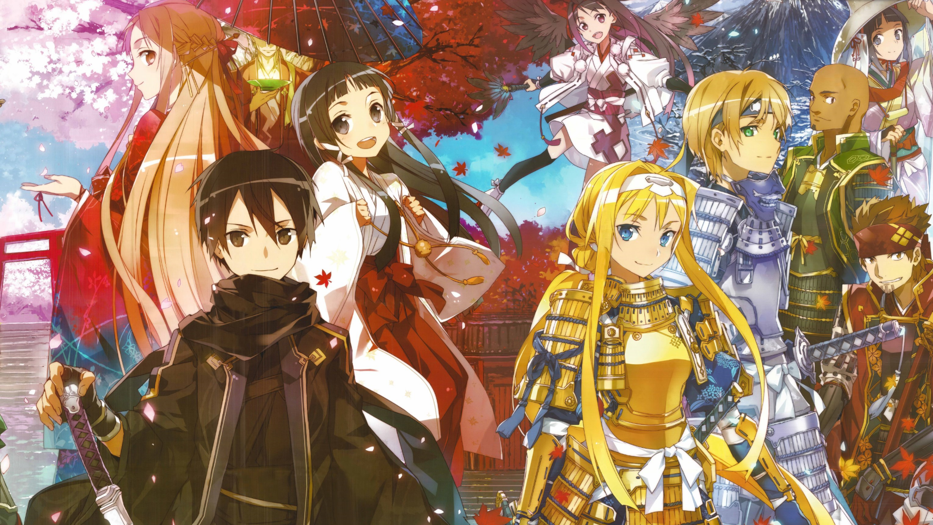 Anime Comic Art Anime Girls Sword Art Online Kirigaya Kazuto Kirito Sword Art Online Yuuki Asuna Eug 1920x1080