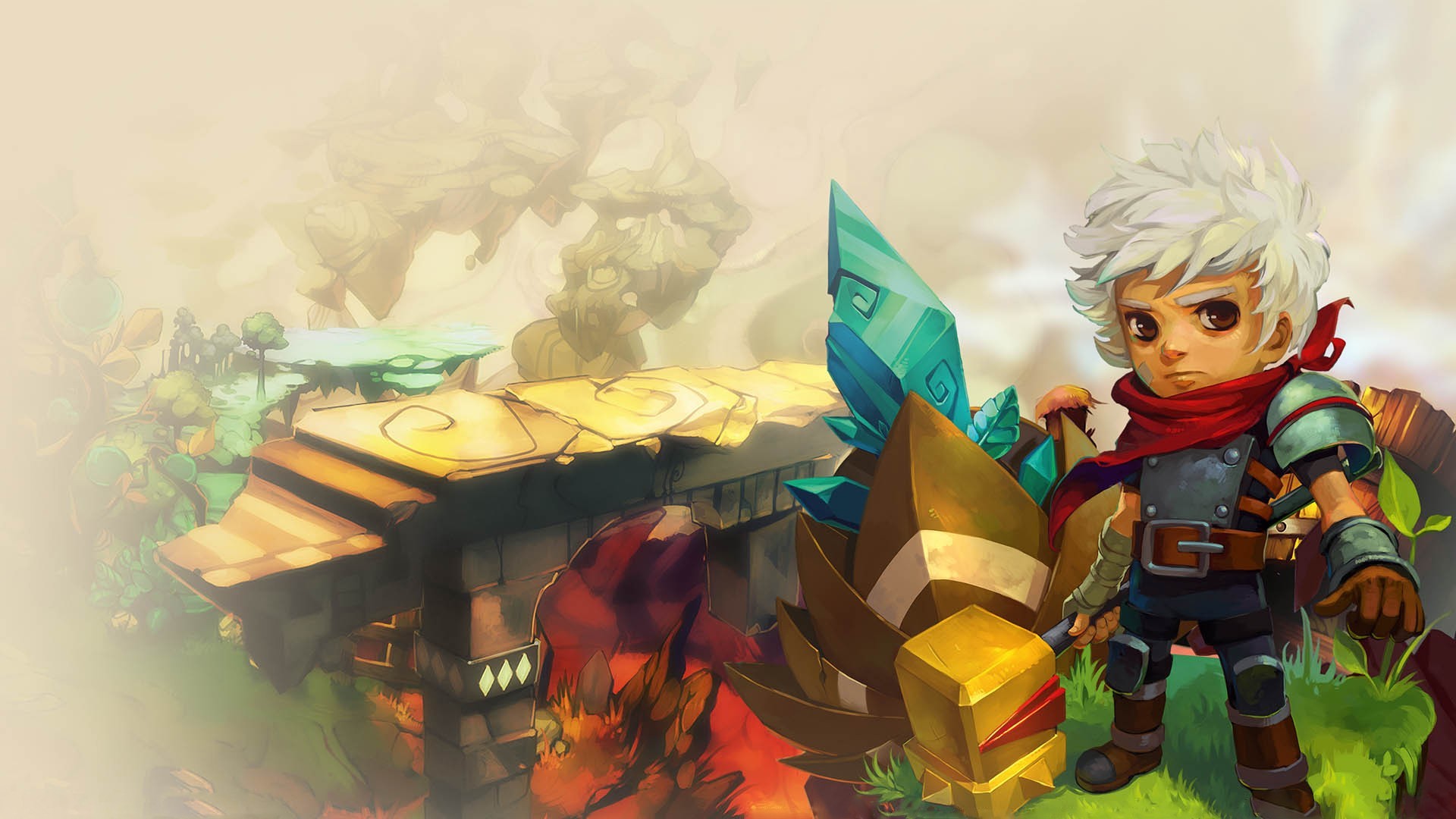 Bastion Video Games The Kid Oil Painting Colorful Supergiant Games 1920x1080