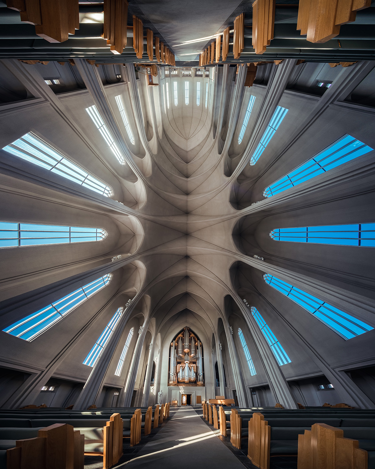 Architecture Interior Cathedral Peter Li Church Ceiling Photo Manipulation Portrait Display Symmetry 1200x1500