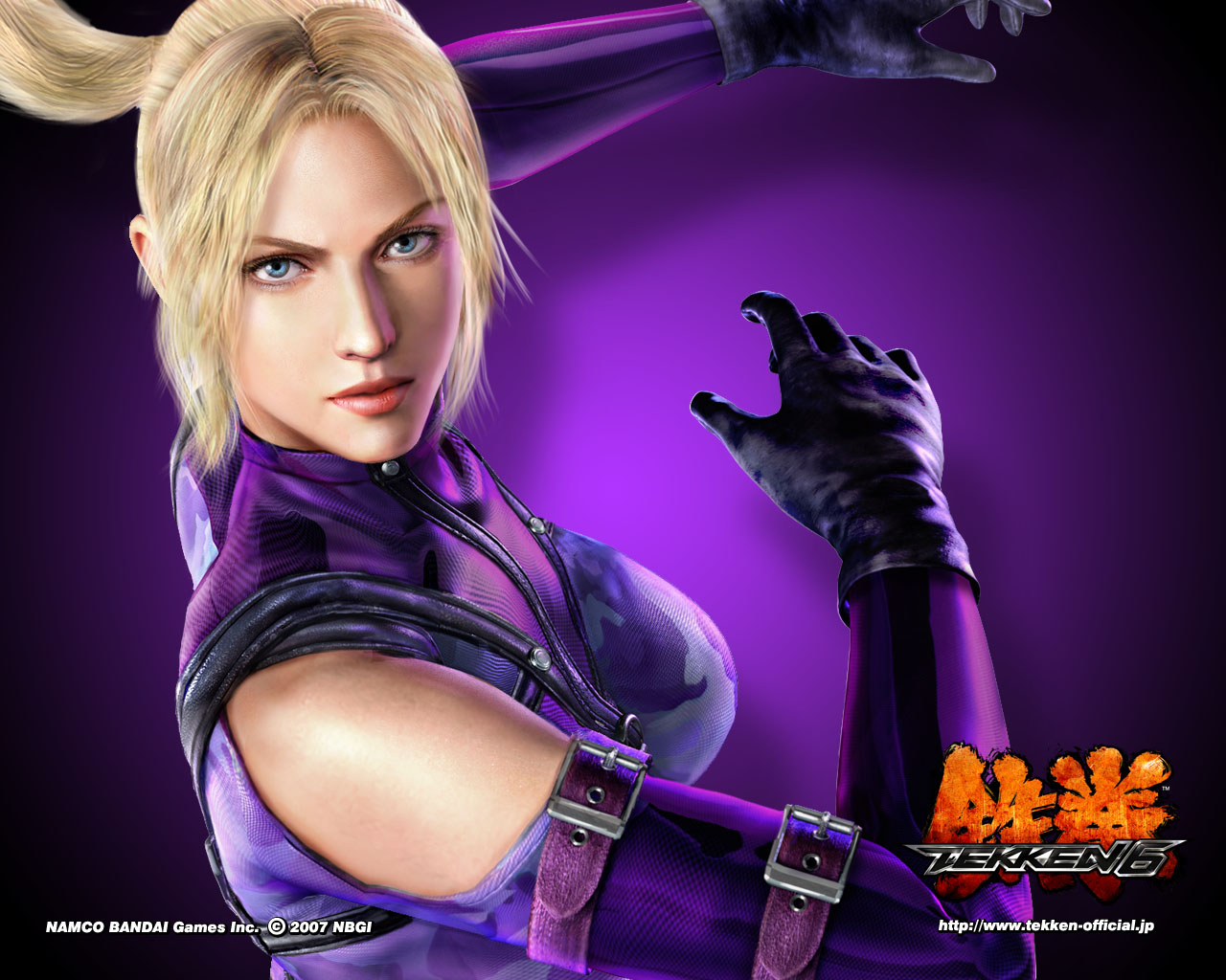 Woman Blonde Glove Close Up Blue Eyes Nina Williams Tekken Tekken 6 1280x1024