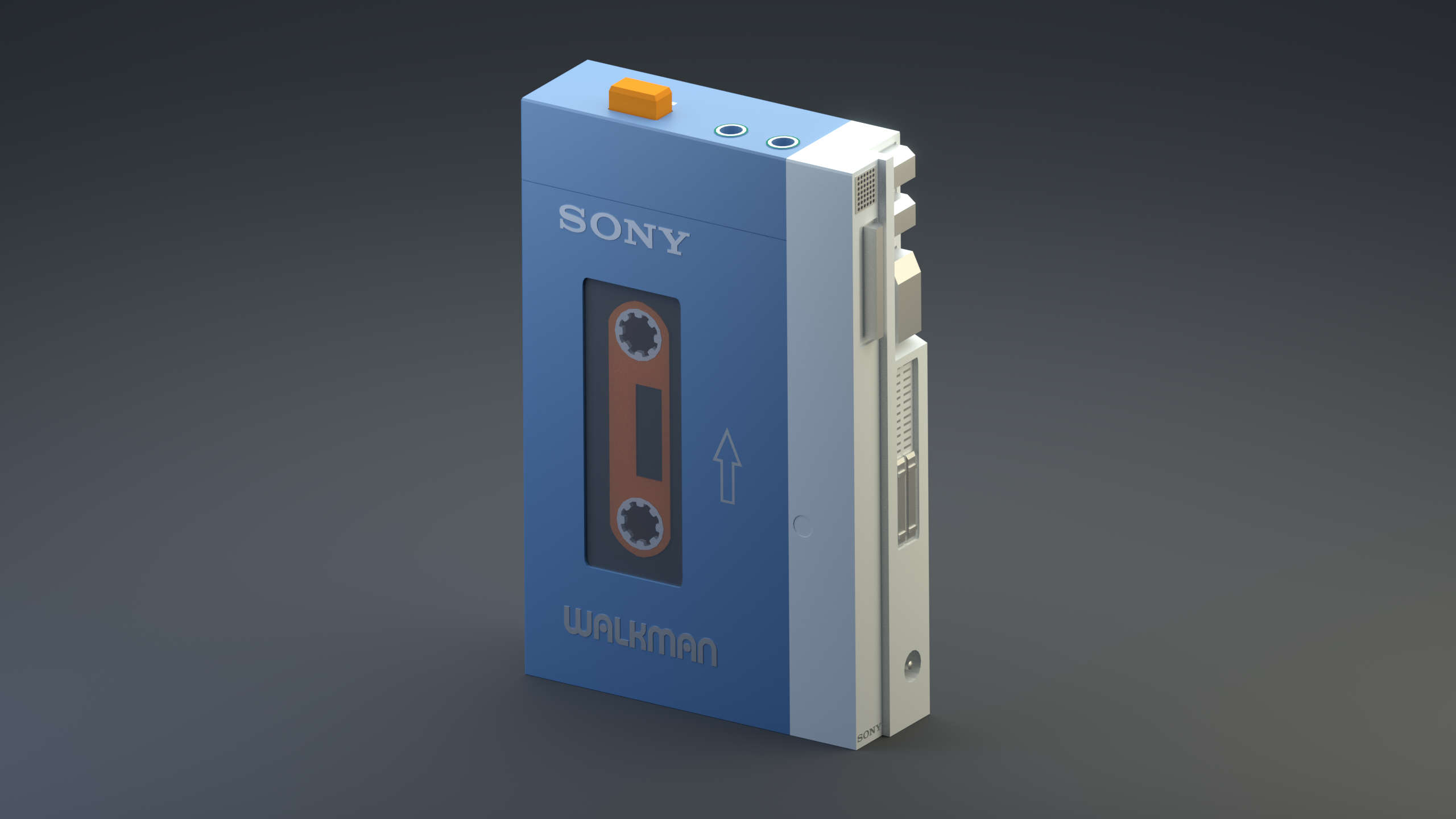Audio Low Poly Walkman Cassette 2560x1440