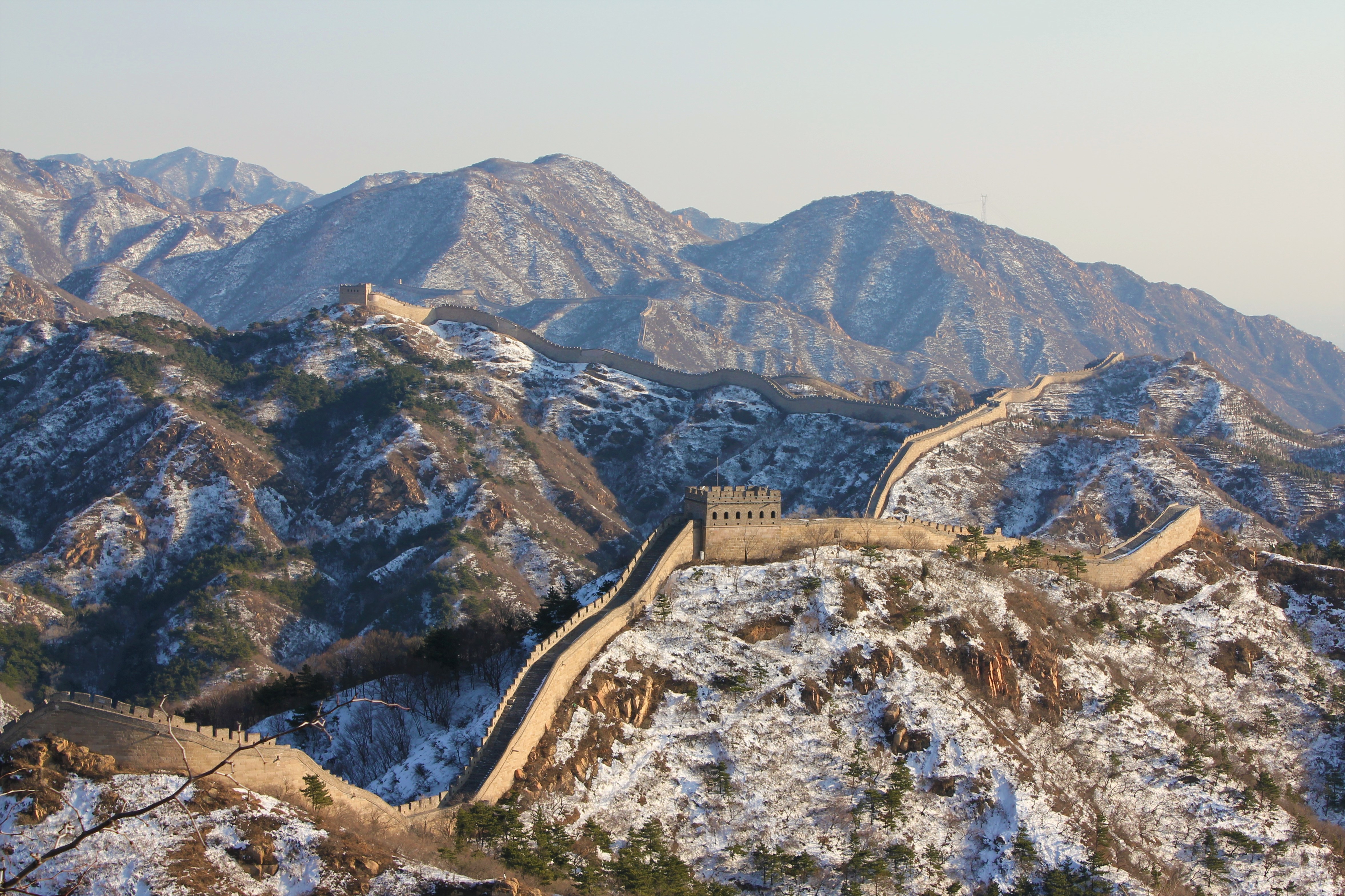 Great Wall Of China China Winter Snow Mountain 4709x3139